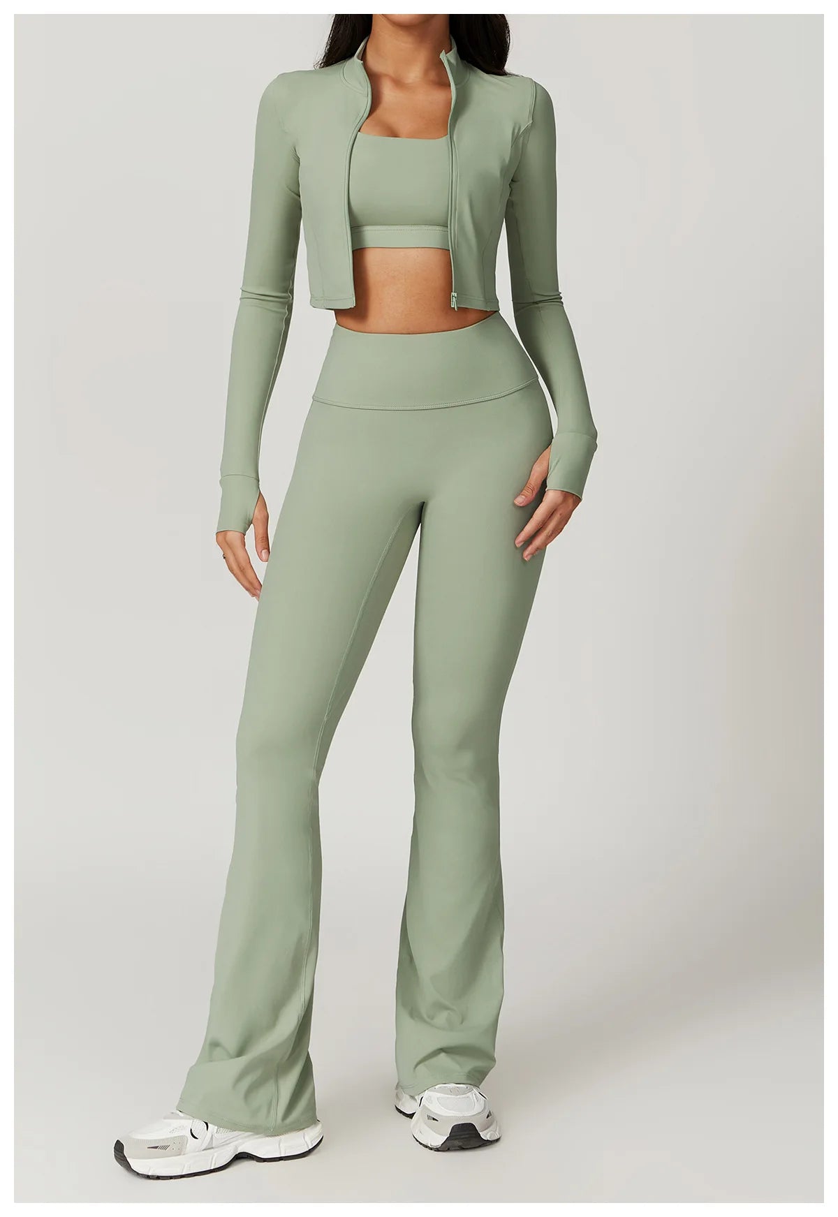 Women Outdoor Sports Long Sleeved Slim Yoga Clothes Quick Dry Zipper Cardigan Stand Up Collar Jacket Running Fitness Jacket Top