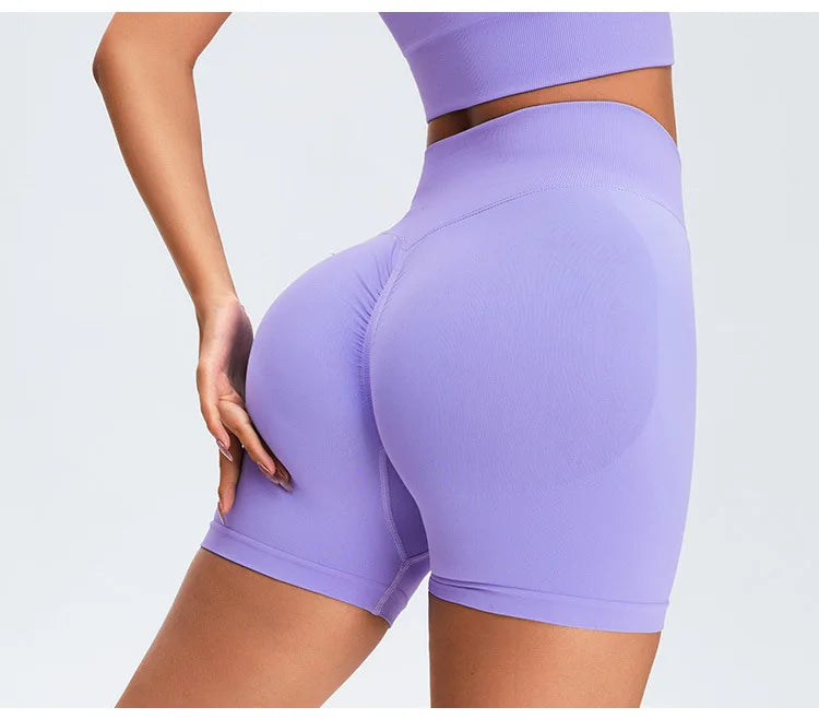 High Waist Seamless Shorts Women Scrunch Butt Yoga Shorts Push Up Gym Shorts Athletic Booty Fitness Workout Short Women Clothing