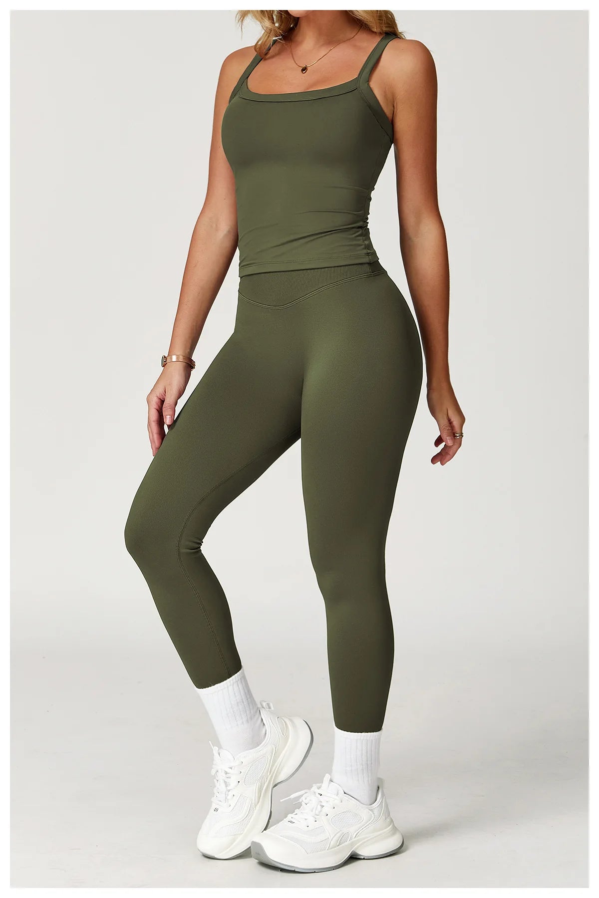 Women Tracksuit 2PCS Seamless Fitness Suit Yoga Sets Sportswear Workout Sports Bra High Waist Leggings Gym Clothing Sports Suits