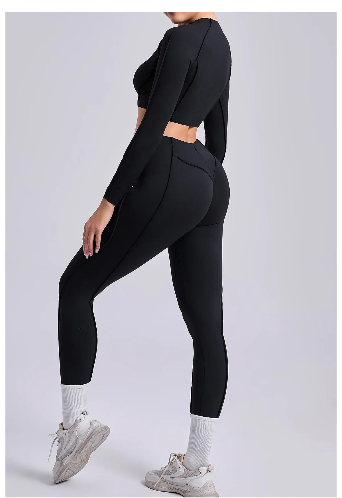 Yoga Set 2 Pieces Gym Clothes Sportswear Yoga Suits For Women Fitness Set Workout Tracksuits Sports Long Sleeved Gym Leggings