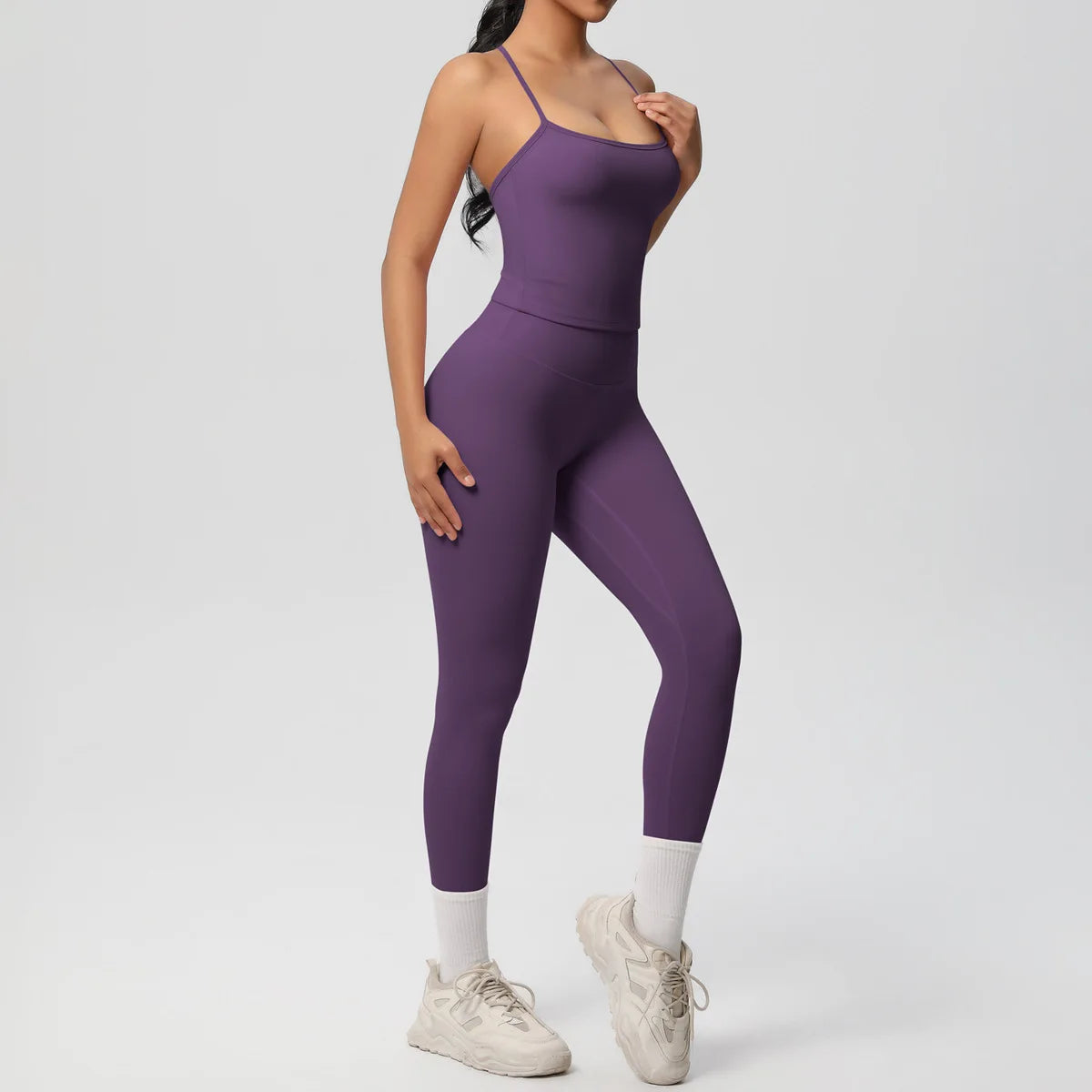 Yoga Outfits Women Tracksuit Fitness Suit Training Sleeveless Sport Gym Set Workout Overalls Sports Underwear Sportswear