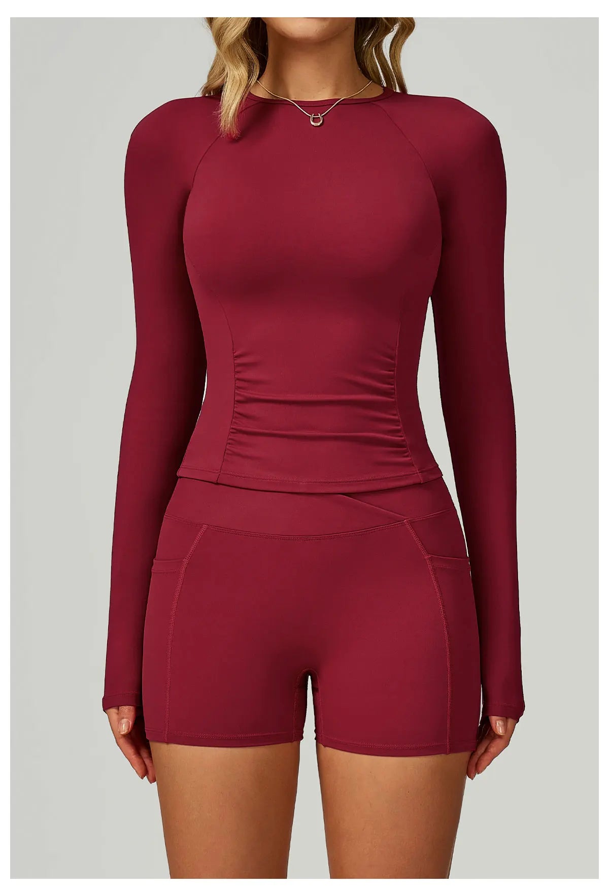 2 Pieces Yoga Suit Women Sports Set Quick-Drying Gym Set Women Tracksuit Running Workout Long Sleeve Sports Yoga Clothing