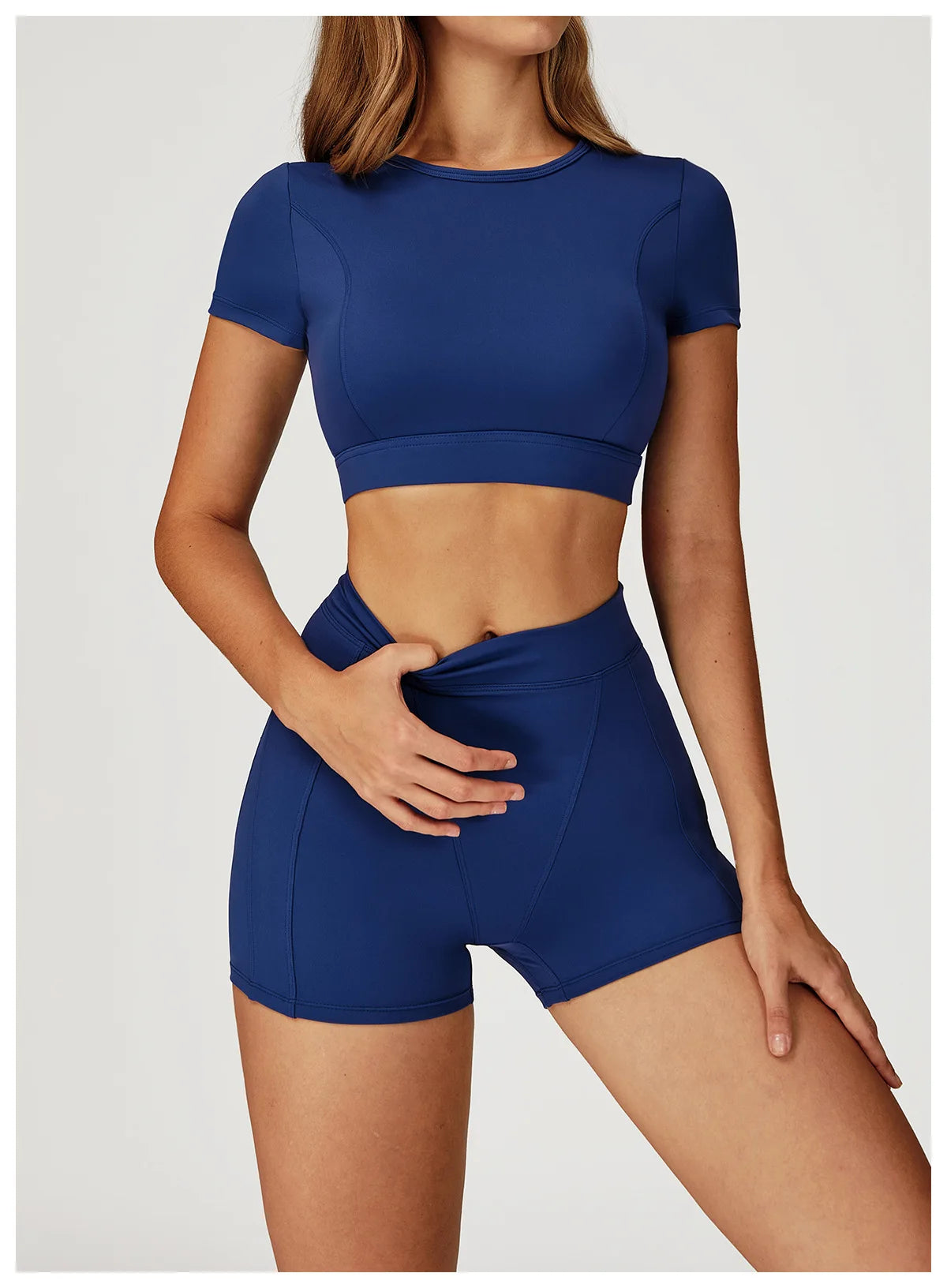Women Yoga Top Workout Sport T Shirts Fitness Clothes Short Sleeve Push Up Yoga Shirt Gym Top Running Active Wear Sport Top