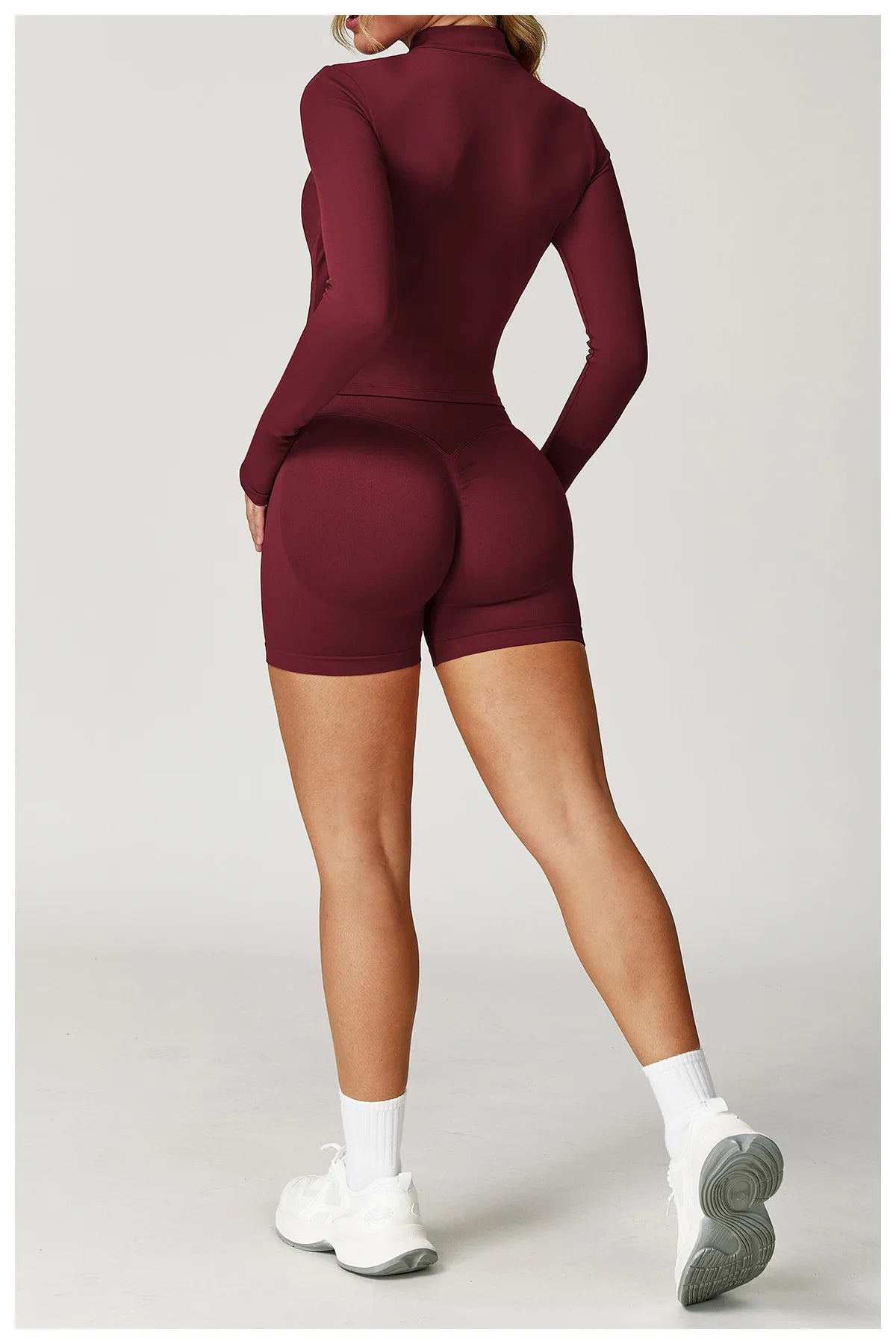 2PCS Yoga Suit Sports Set Women Gym Set Women Tracksuit Running Workout Long Sleeve Sports Shirt Yoga Clothing Seamless Leggings
