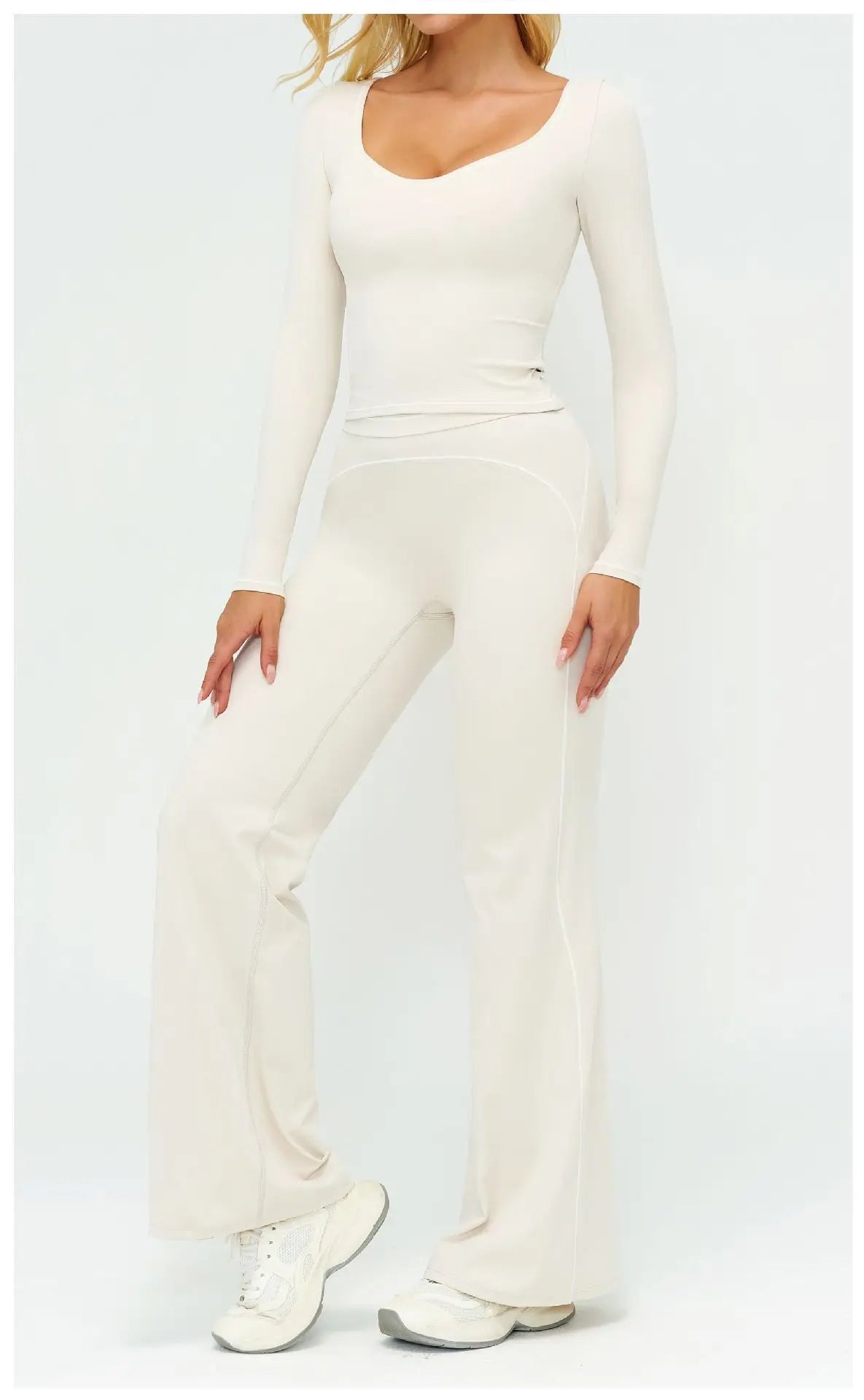 Yoga Set Women Tracksuit 2PCS Sportswear Workout Clothes Athletic Wear Gym Leggings Fitness Outfits Top Long Sleeve Sports Suits