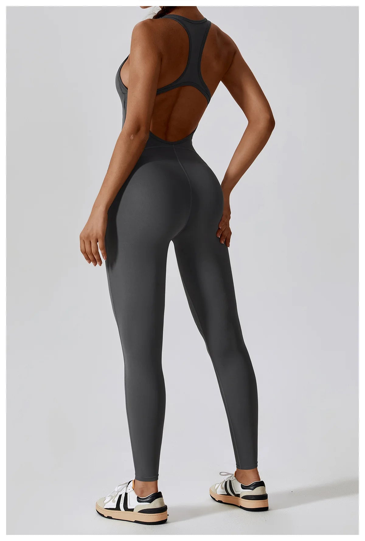 Open Back Jumpsuit for Women Workout Gym Romper Padded Yoga Set V Neck Gym Suit Backless Bodysuit Fitness Padded Gym Clothing
