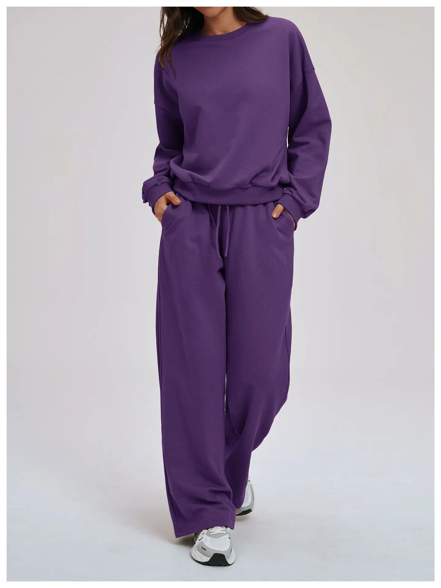 Knitted Round Neck Sports Hoodie for Women Long Sleeves for Outerwear Casual Loose Hoodie Running Top Fitness Sportswear