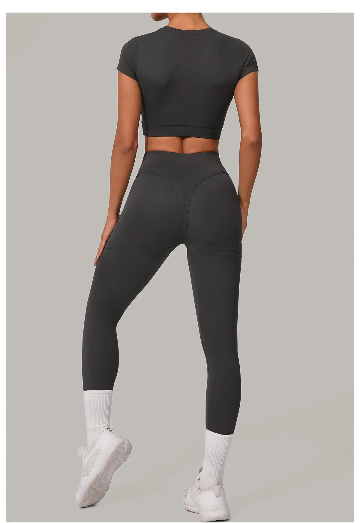 2PCS Yoga Set Gym Clothes Seamless Sportswear Yoga Suits Women Fitness Tracksuits Sports Short Sleeves Gym Leggings Sports Suits