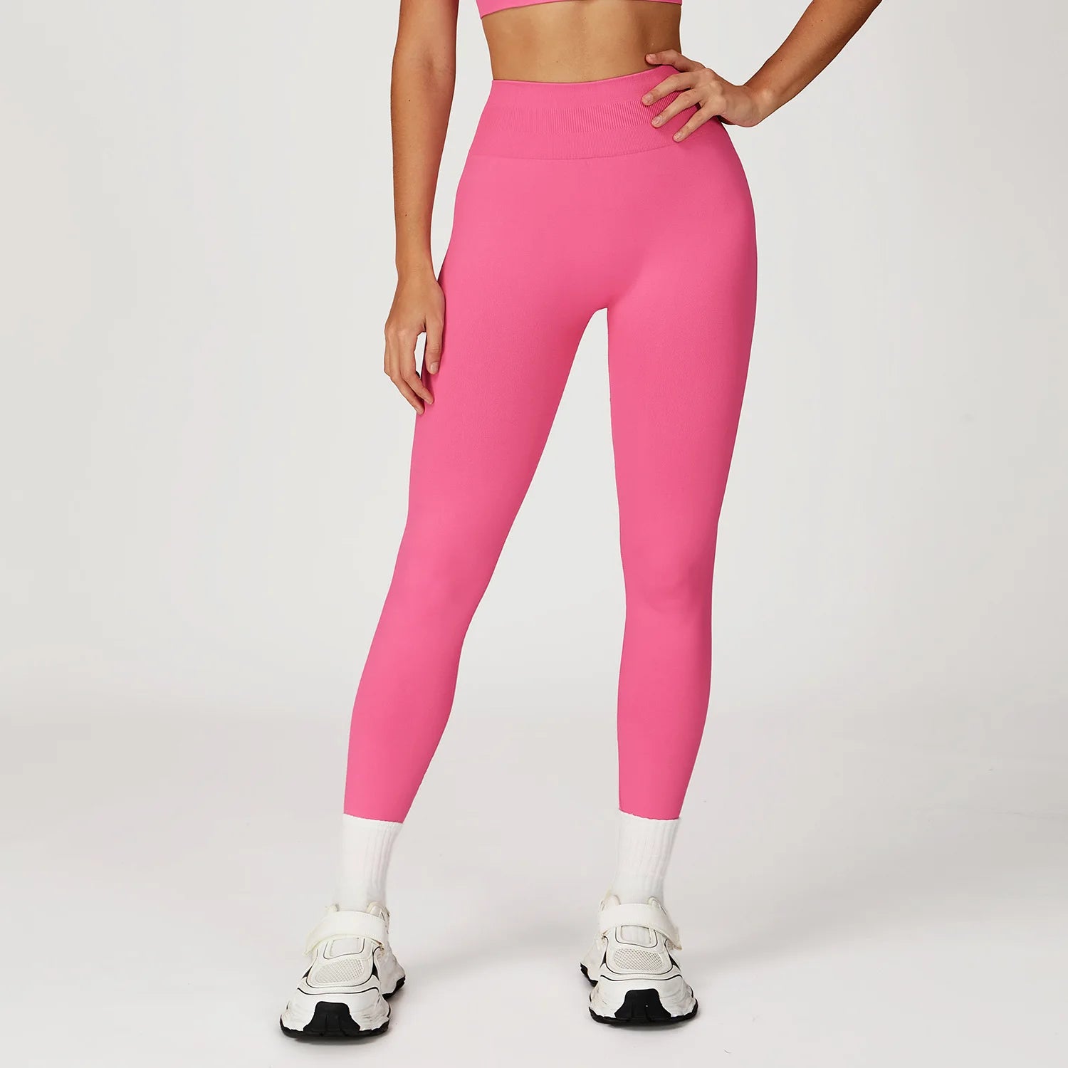 Seamless High Waist Solid Leggings Women Slim Tights Fitness Yoga Elastic Leggings Push Up Butt Knit Fashion Gym Workout Pants