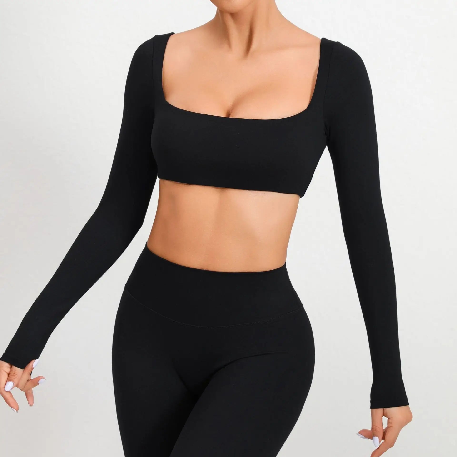 New Sport Shirt Women Clothes Sportswear Long Sleeve T-shirt for Fitness Yoga Wear Ladies Crop Top Gym Workout Top with Cups