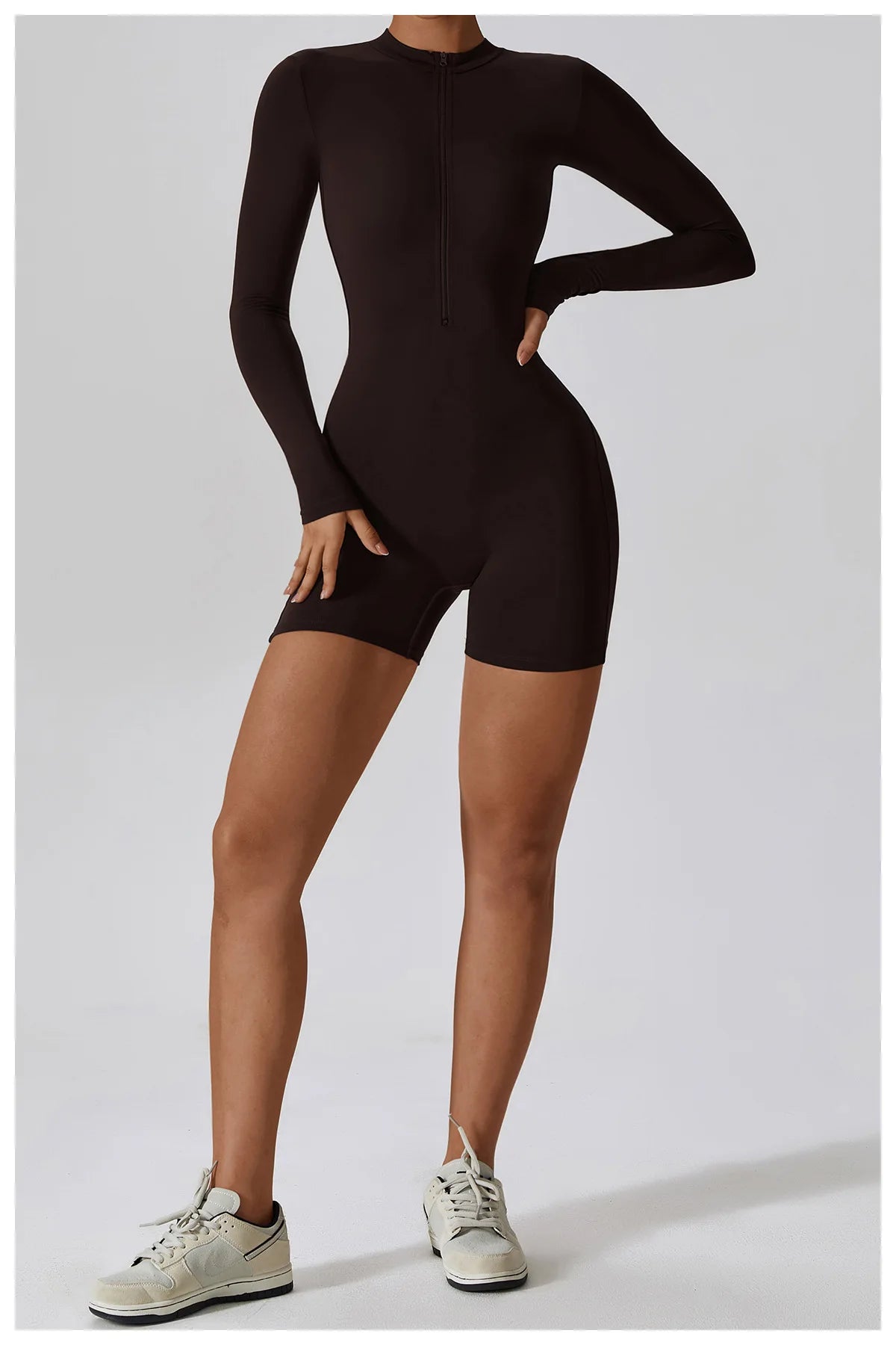 Zipper Long Sleeve Jumpsuits Women's Workout Tracksuit Sportswear Yoga Set Dance Fitness Bodysuit Sexy Gym Clothes Yoga Suit