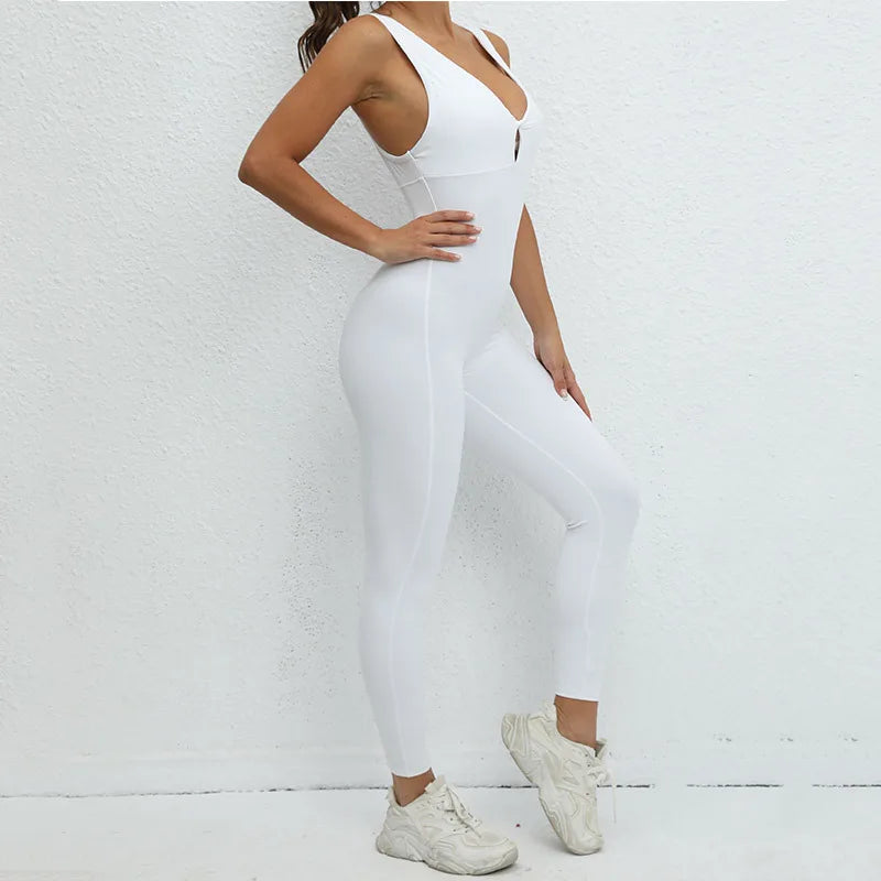 Backless Yoga Jumpsuits Sports Fitness One-Piece Yoga Sleeveless Workout Clothes Running Sportswear Tight Training Tracksuits