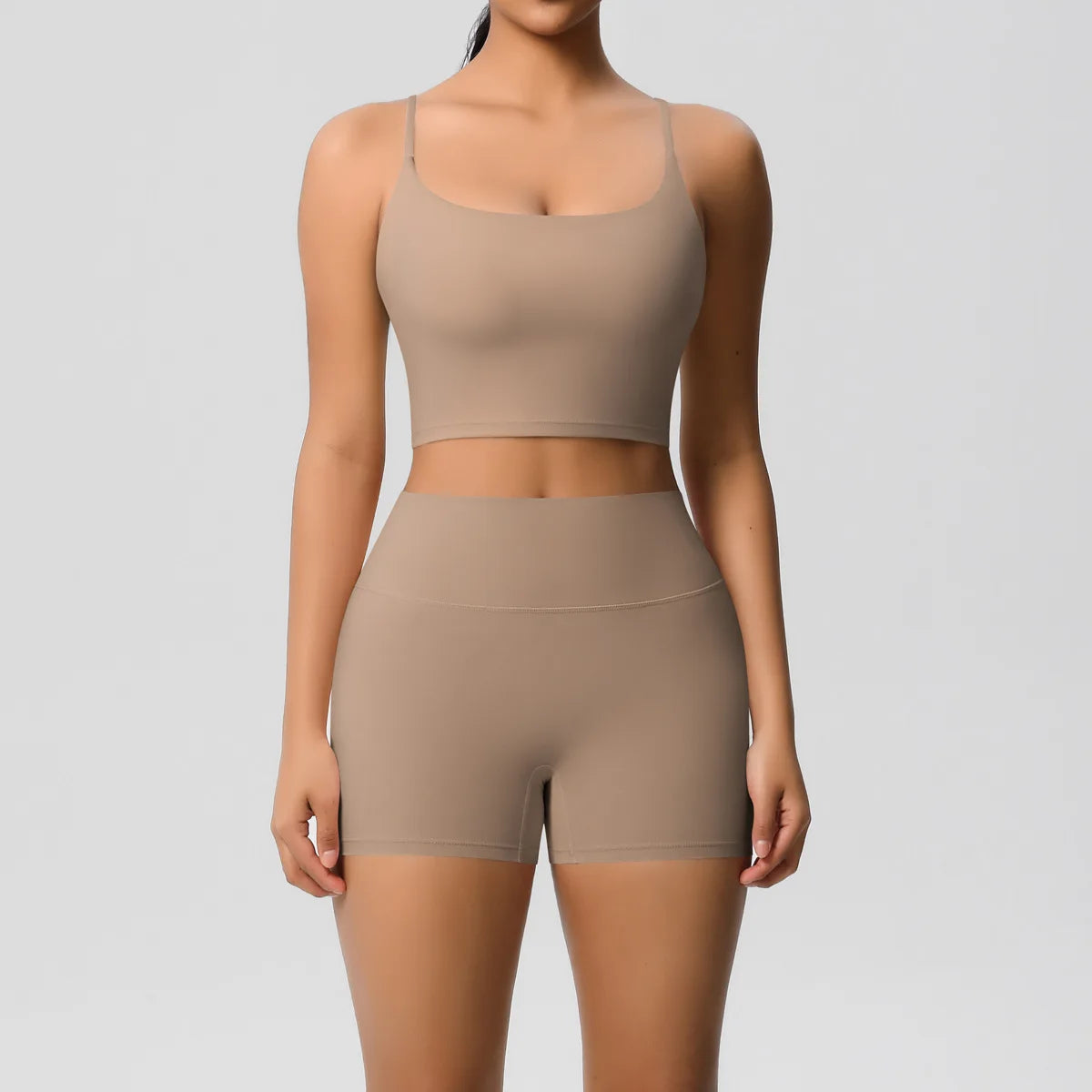 Yoga Sport Set Women Seamless Crop Top Bra Shorts Yoga Set Comfort Elastic Sportsuit Workout Outfit Fitness Gym Clothes