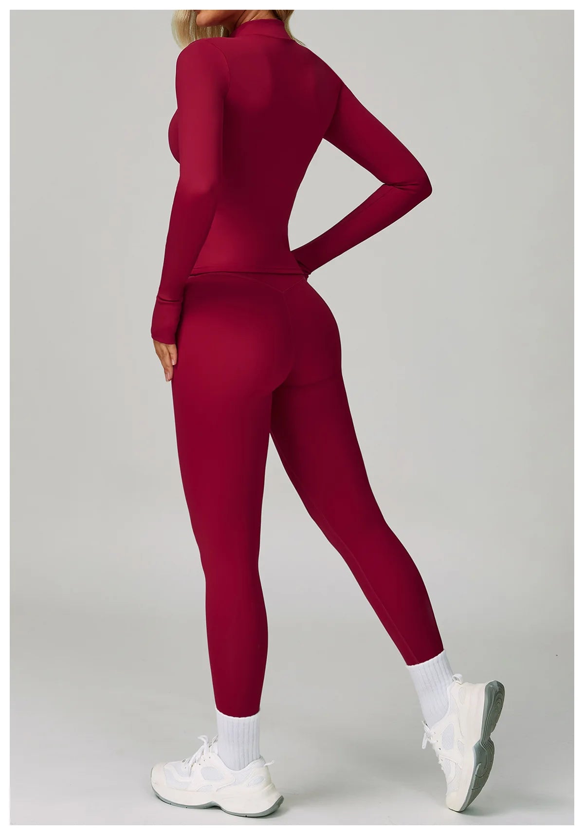 2/3PCS Women's Tracksuit Yoga Set Push Up Workout Sportswear Gym Clothing High Waist Leggings Fitness Long Sleeved Sports Suits