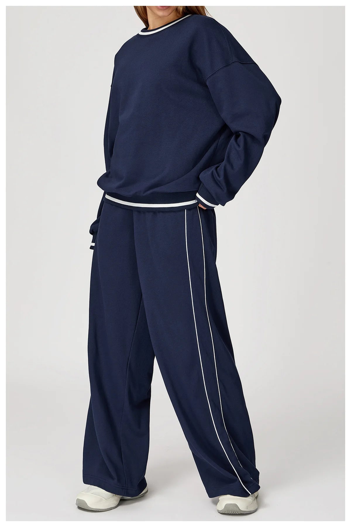 2PCS Winter Yoga Set Contrasting Hoodie Set Women's Tracksuit Comfortable Running Gym Set Women's Clothes Outdoor Sports Set
