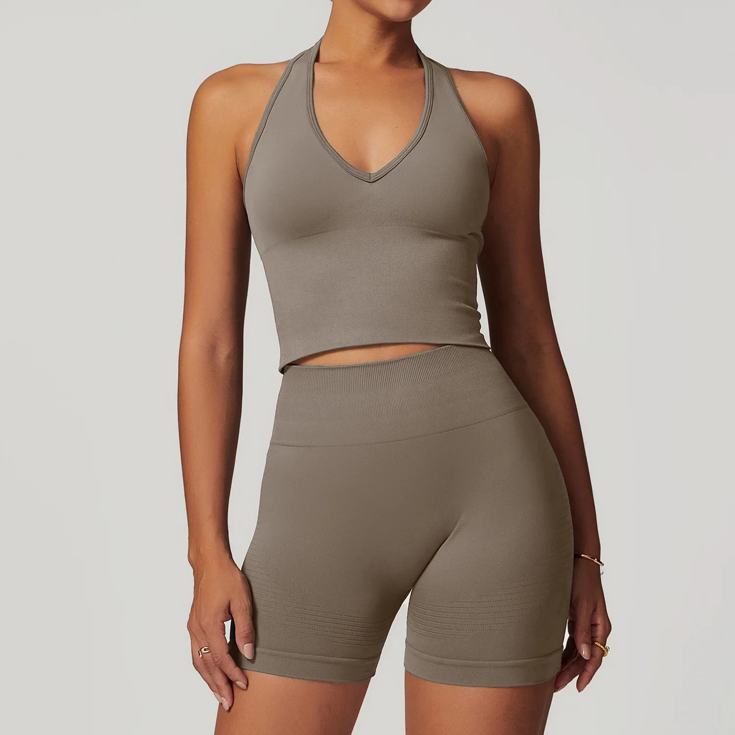 2PCS Seamless Women Tracksuit Yoga Set Workout Outfit Sportswear Gym Clothing Fitness Long Sleeve High Waist Legging Sports Suit