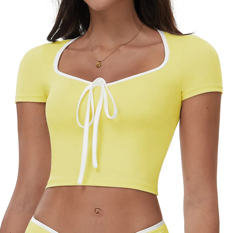 Sports T-shirt Women's Tight Fitting Quick Drying Short Sleeved Yoga T-shirt Pilates Running Exercise Fitness Short Sleeved