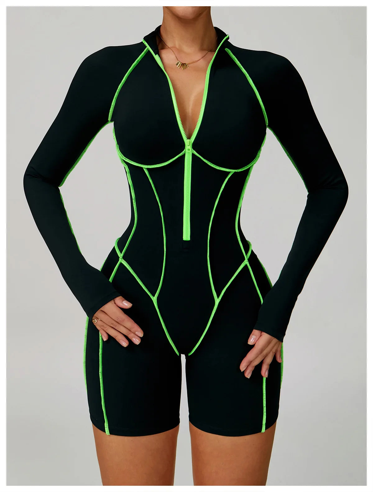 Zipper Rompers Women's Gym Jumpsuit Fitness Suit Short Sets Sports Overalls for Woman Tracksuit Yoga Clothing Workout Sportswear