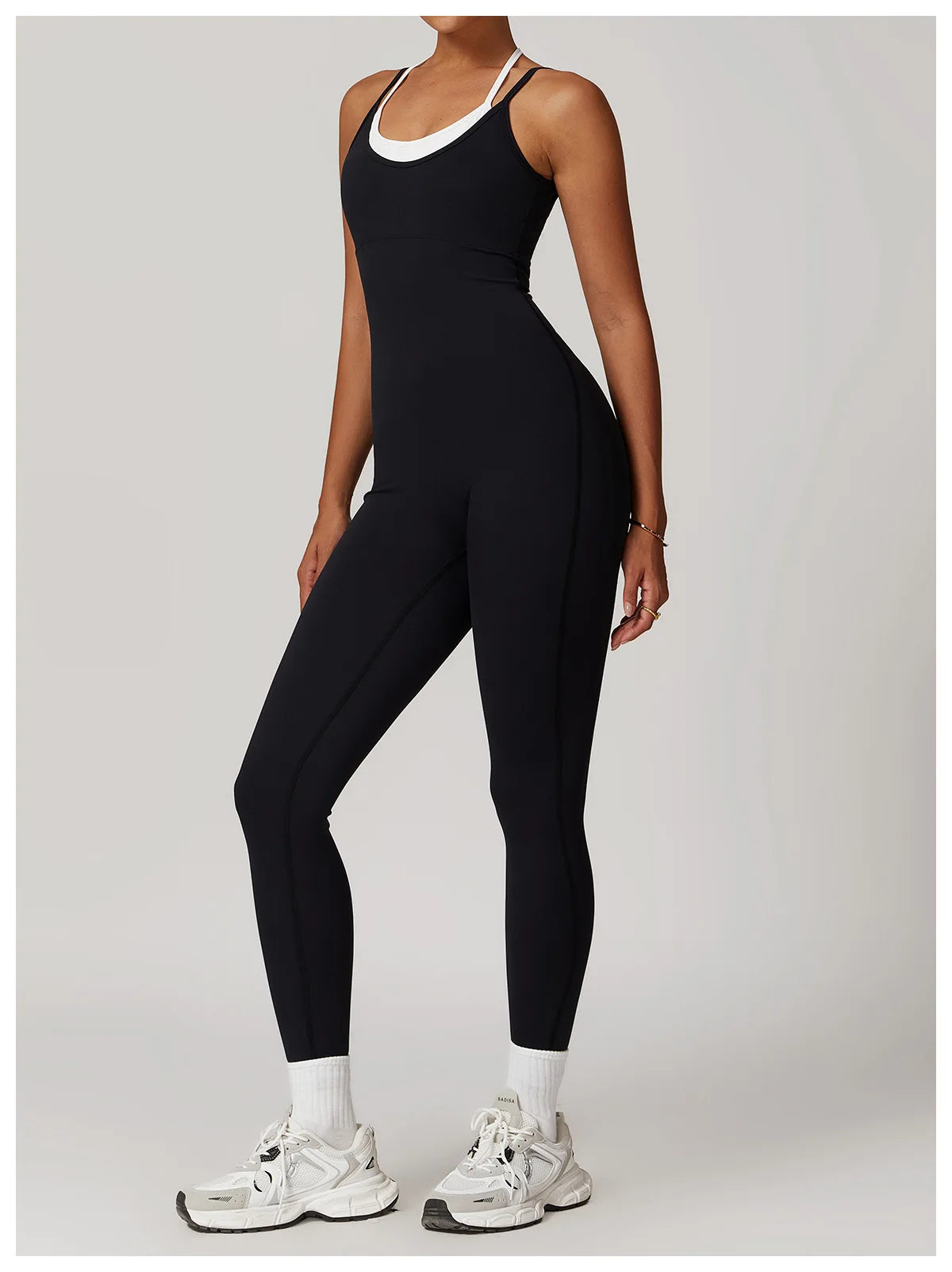 Color Blocked Jumpsuit Gym Set Women Yoga Suit Back Cross Sportswear Women Sports Jumpsuit Fitness Rompers Workout Bodysuits