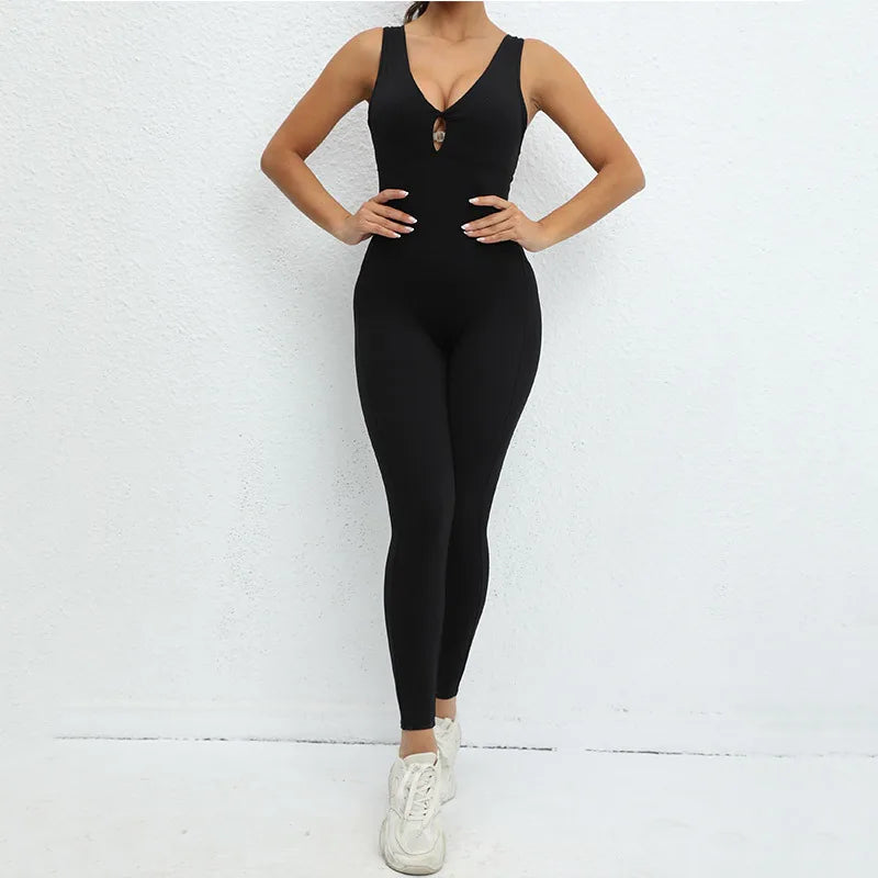 Backless Yoga Jumpsuits Sports Fitness One-Piece Yoga Sleeveless Workout Clothes Running Sportswear Tight Training Tracksuits