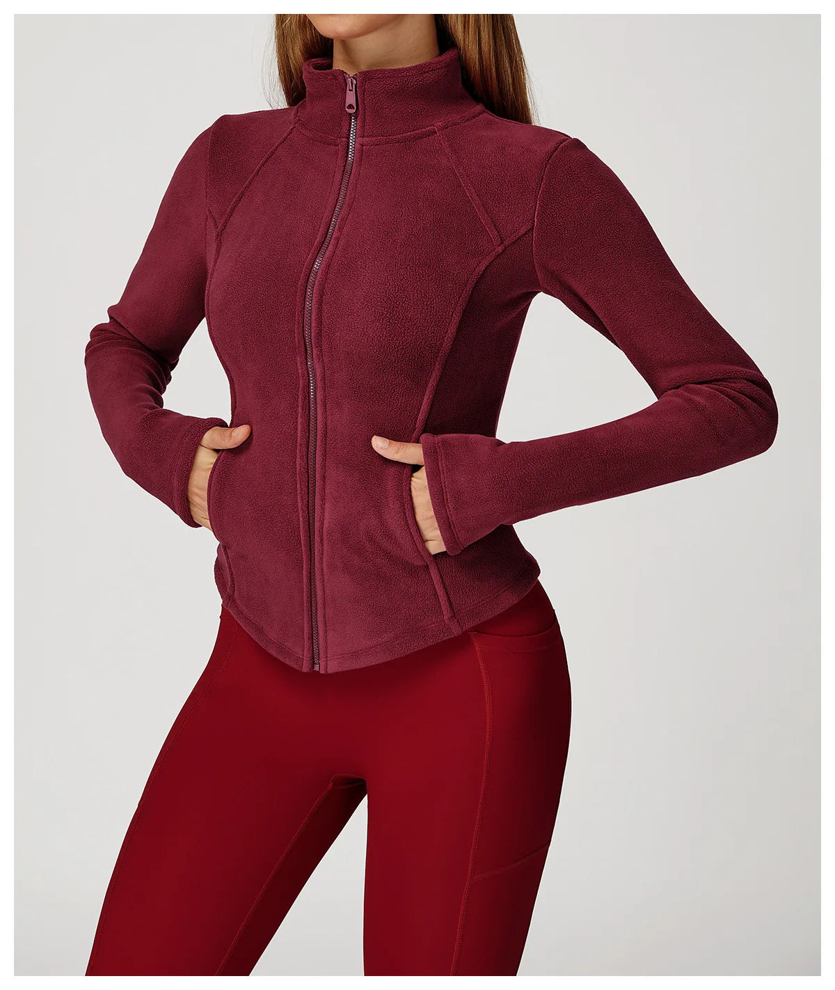 Winter Fleece Jacket for Women Yoga Long Sleeved Lamb Fleece Jacket Fleece Outdoor Top Thickened Warm Jacket for Women Top
