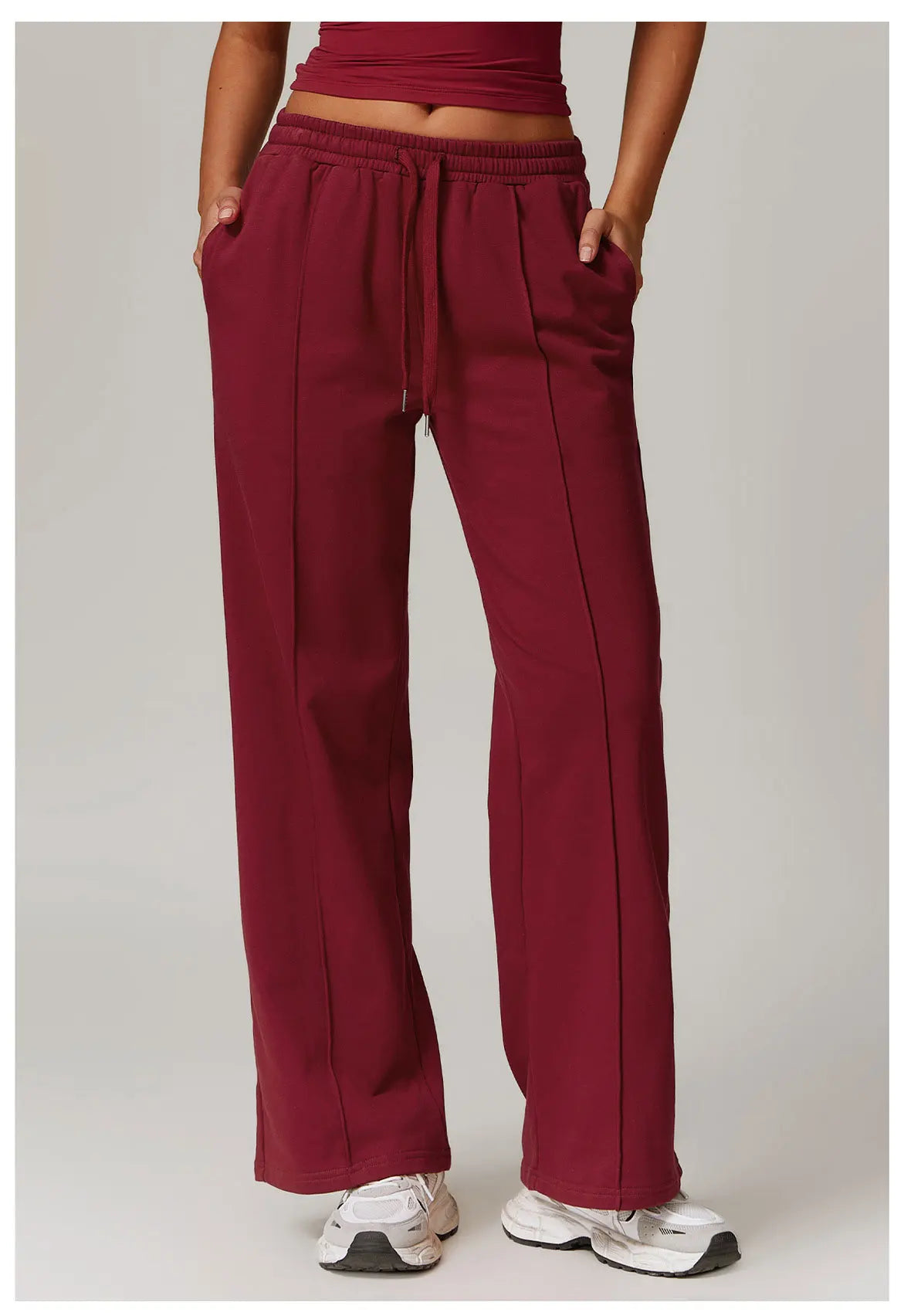 Winter High Waist Loose Fit Sports Sweatpants for Women Pocket Straight Leg Casual Pants Fitness Running Sports Pants for Women