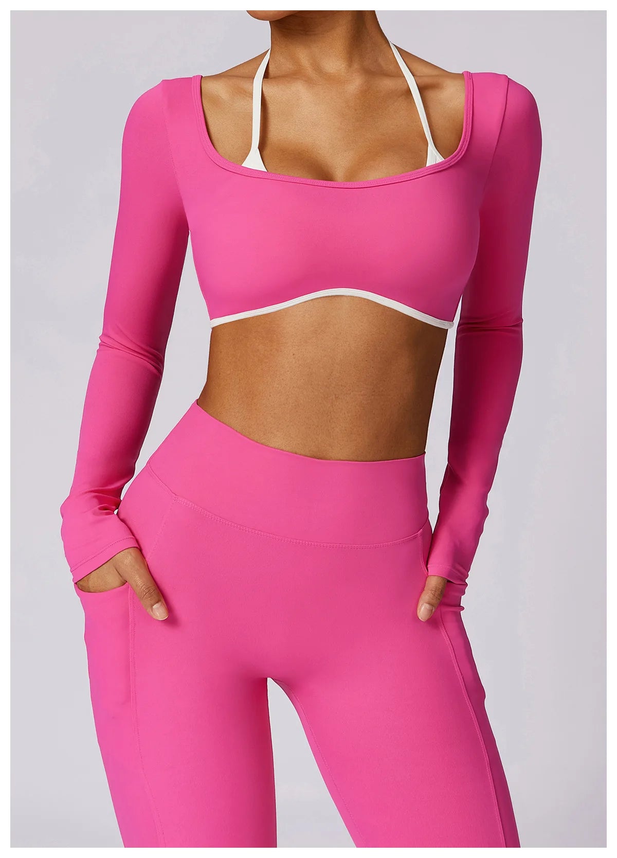 Hollowing Out Yoga Shirts For Women Long Sleeve Fitness Running Gym Clothes Workout Dry Fit Breathable High Elastic Sports Top
