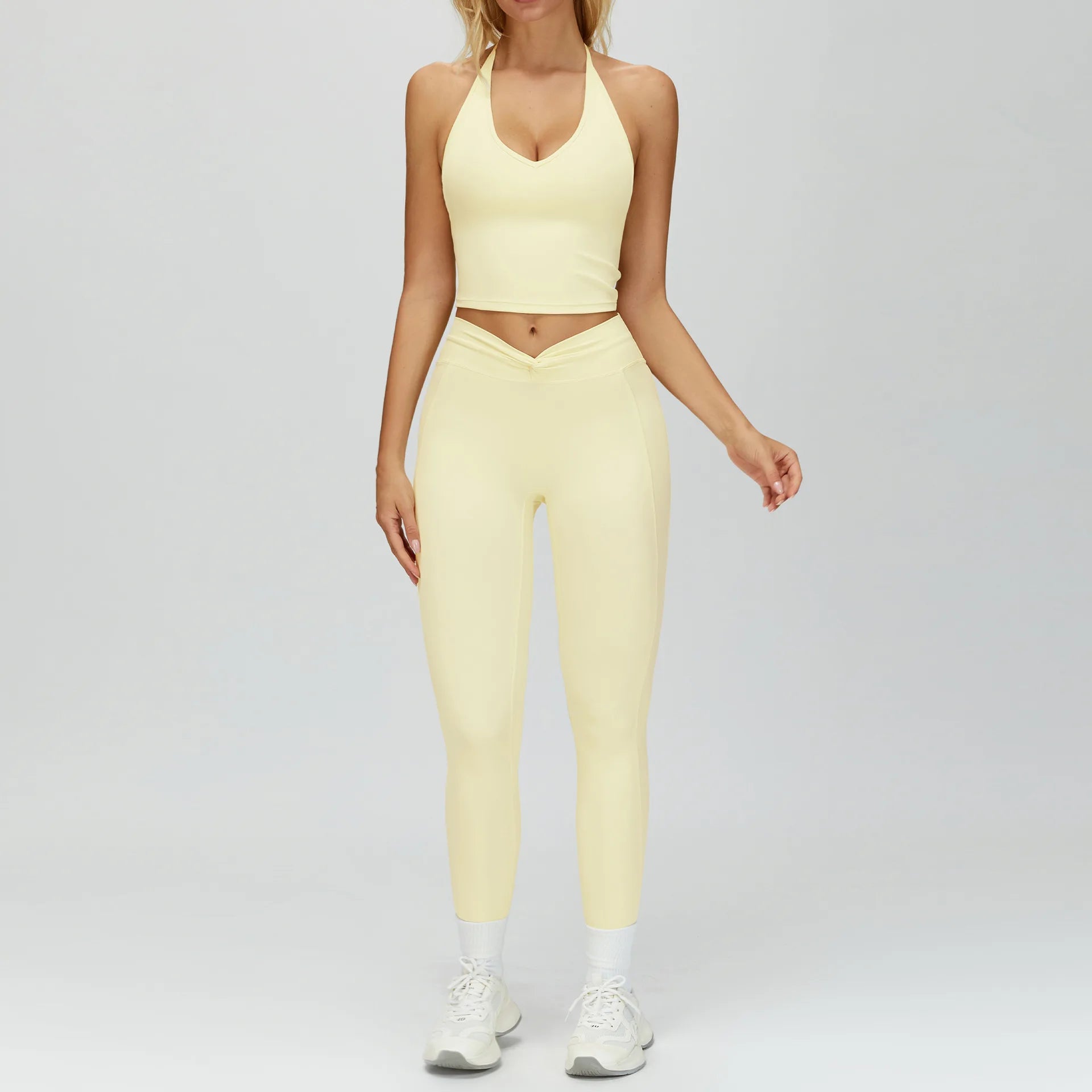 2PCS Yoga Clothes Women's Tracksuit Athletic Wear Fitness Suit Gym Outfits T-shirt Workout Sets Push Up Sports Bra Leggings Suit