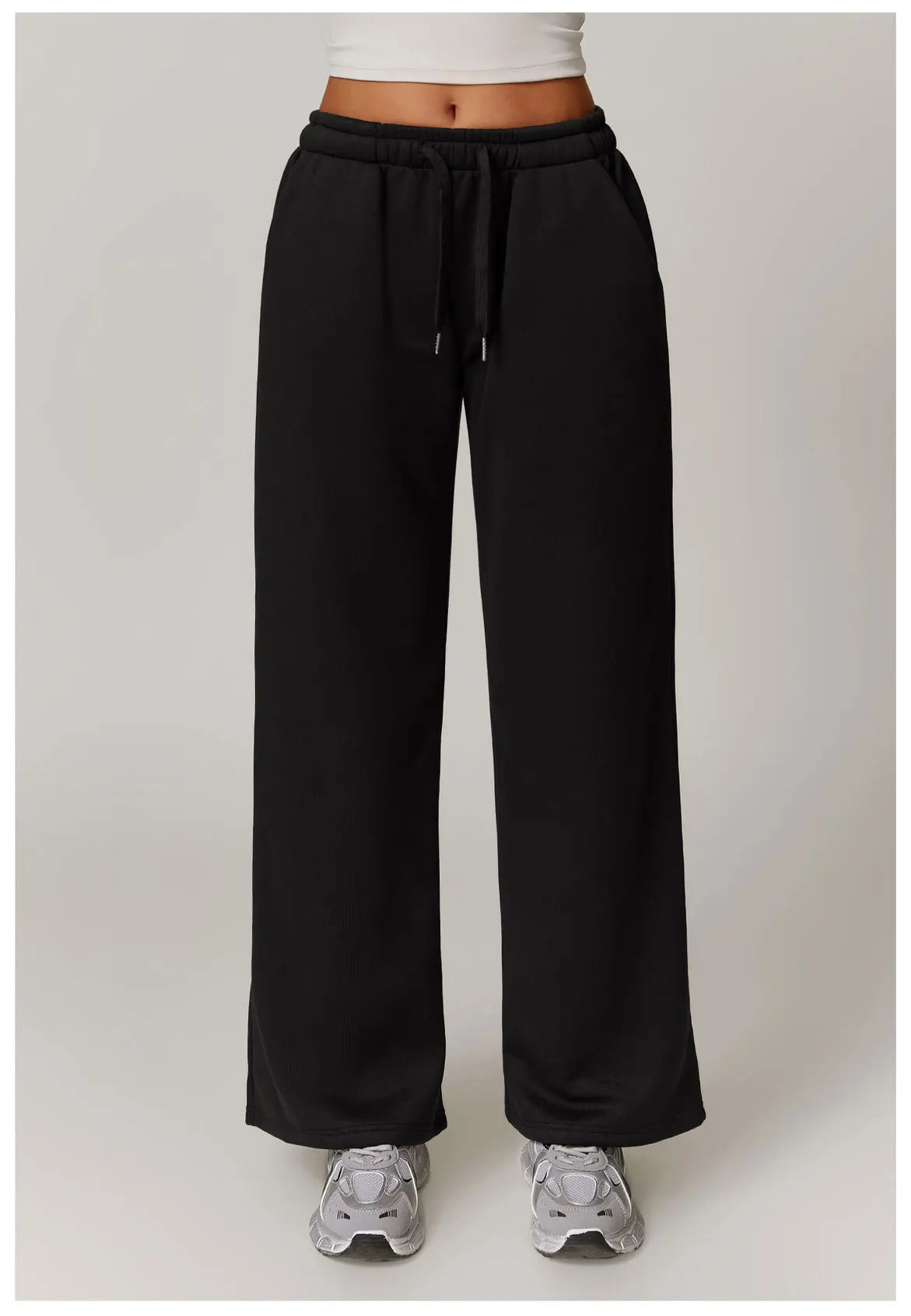 Winter Plush Loose Sports Sweatpants for Women Straight Leg Pants Warm Casual Pants Running Sports Pants for Women