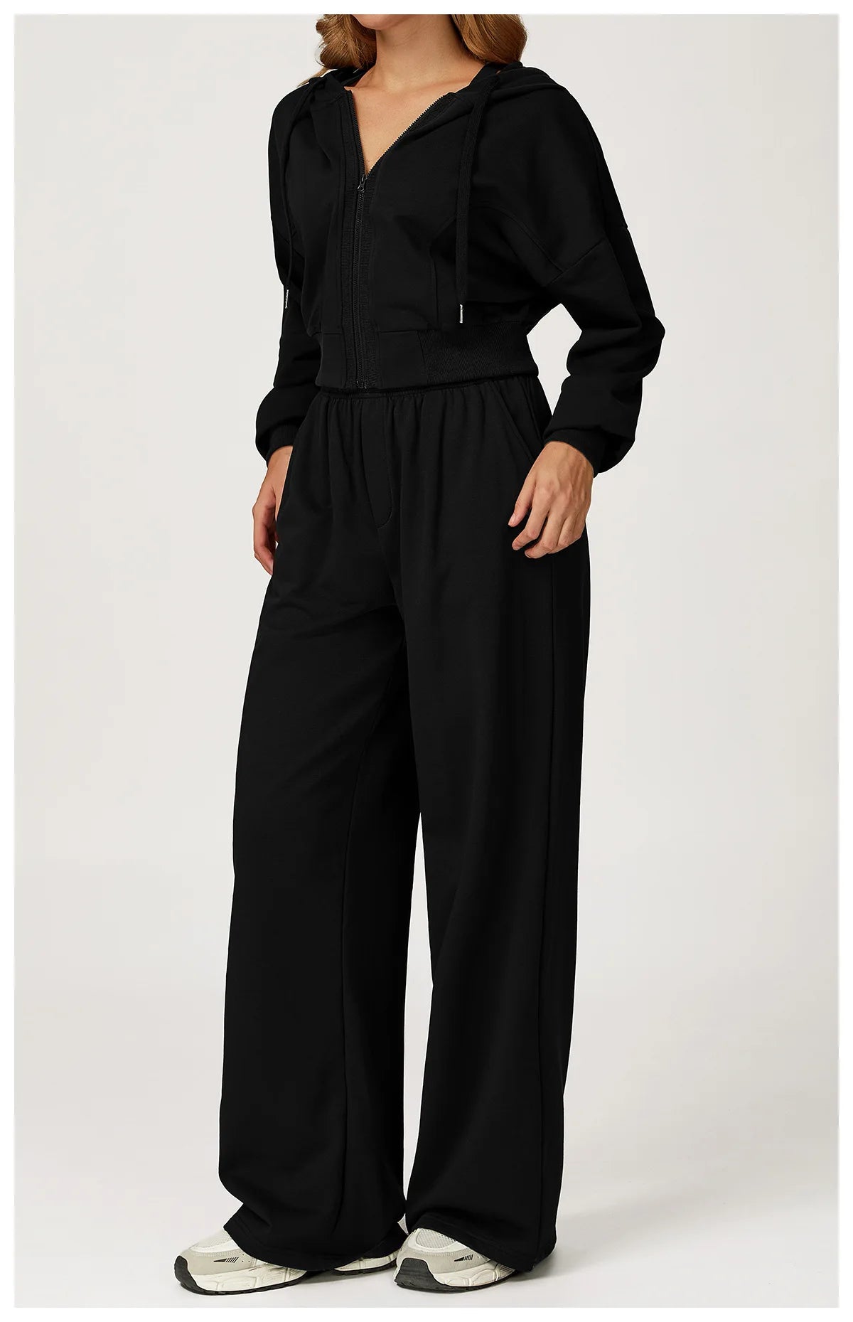 Winter High Waisted Long Sweatpants Women's Yoga Pants Wide Leg Straight Leg Loose Pants Outdoor Running Sports Sweatpants