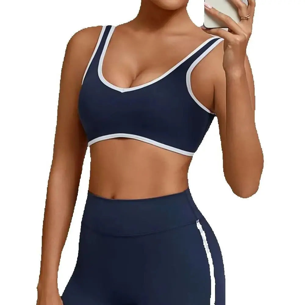 Patchwork Sports Underwear Anti-Sweat Fitness Top Women Yoga Bra Shockproof Crop Top Push Up Sport Bra Running Gym Workout Top
