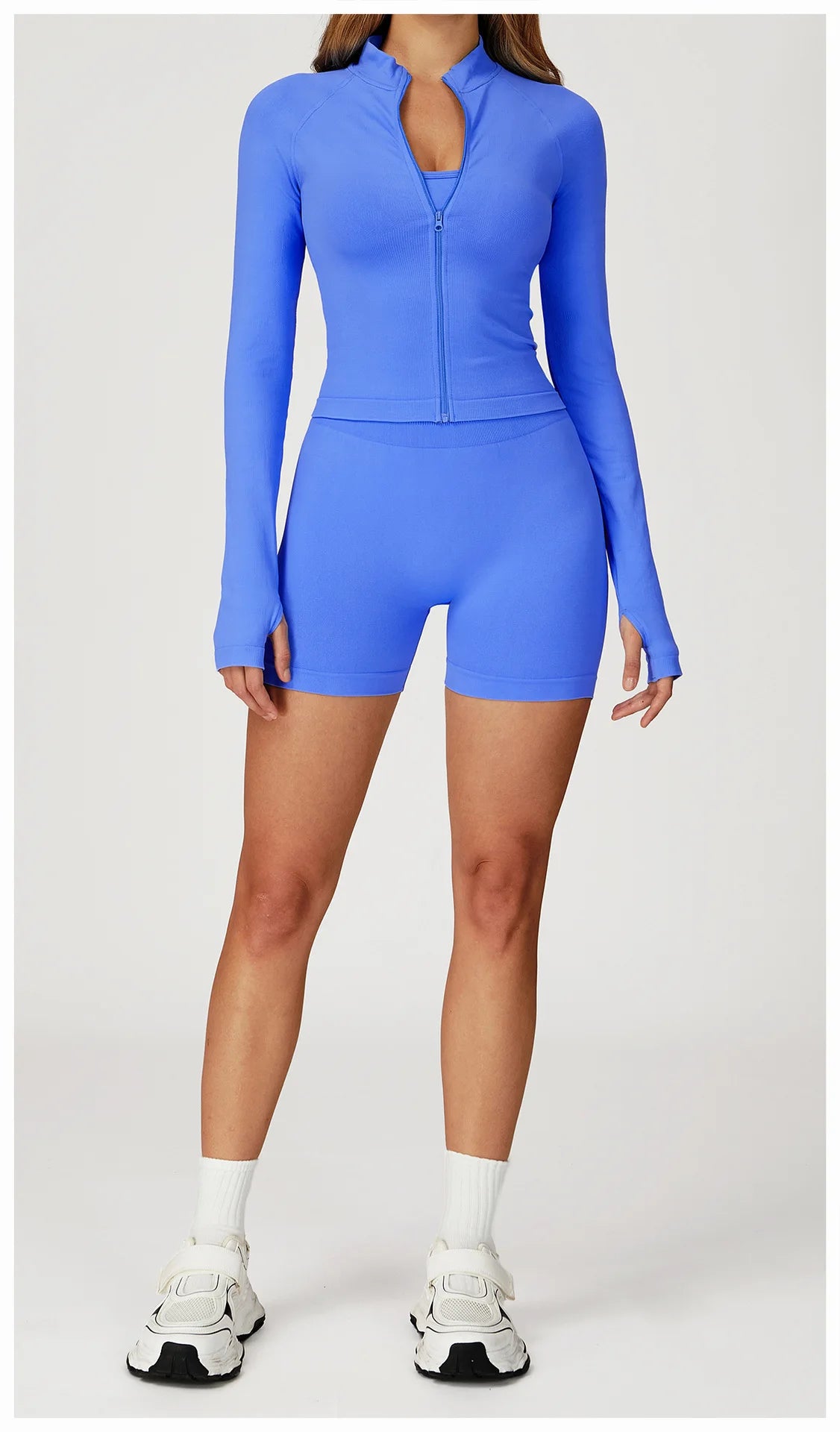 2PCS Seamless Yoga Set Gym Clothes Athletic Wear Women Fitness Set Tracksuits Sports Long Sleeved Gym Suit Leggings Sportswear