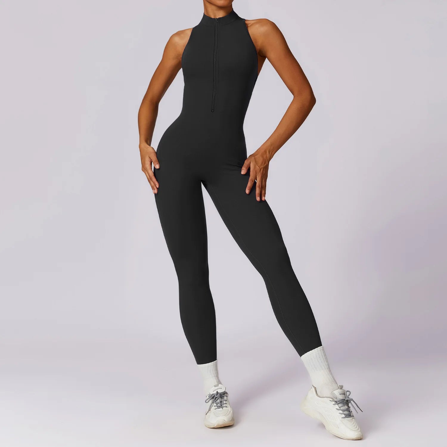 Scrunch Sports Overalls Gym Jumpsuit Women's Fitness Suit Short Sets for Woman Tracksuit Yoga Clothing Zipper Workout Sportswear