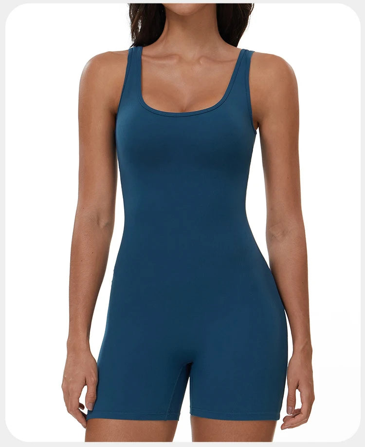 Yoga Jumpsuits Women Tracksuit Set Fitness Rompers Sexy One Piece Sports Bra Workout Bodysuit Sexy Back V Sportswear Gym Clothes