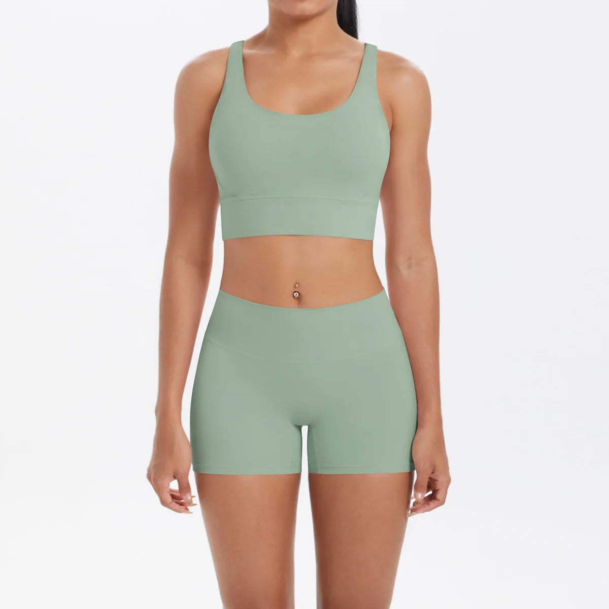 Yoga Sport Set Women Seamless Crop Top Bra Shorts Yoga Set Comfort Elastic Sportsuit Workout Outfit Fitness Gym Clothes