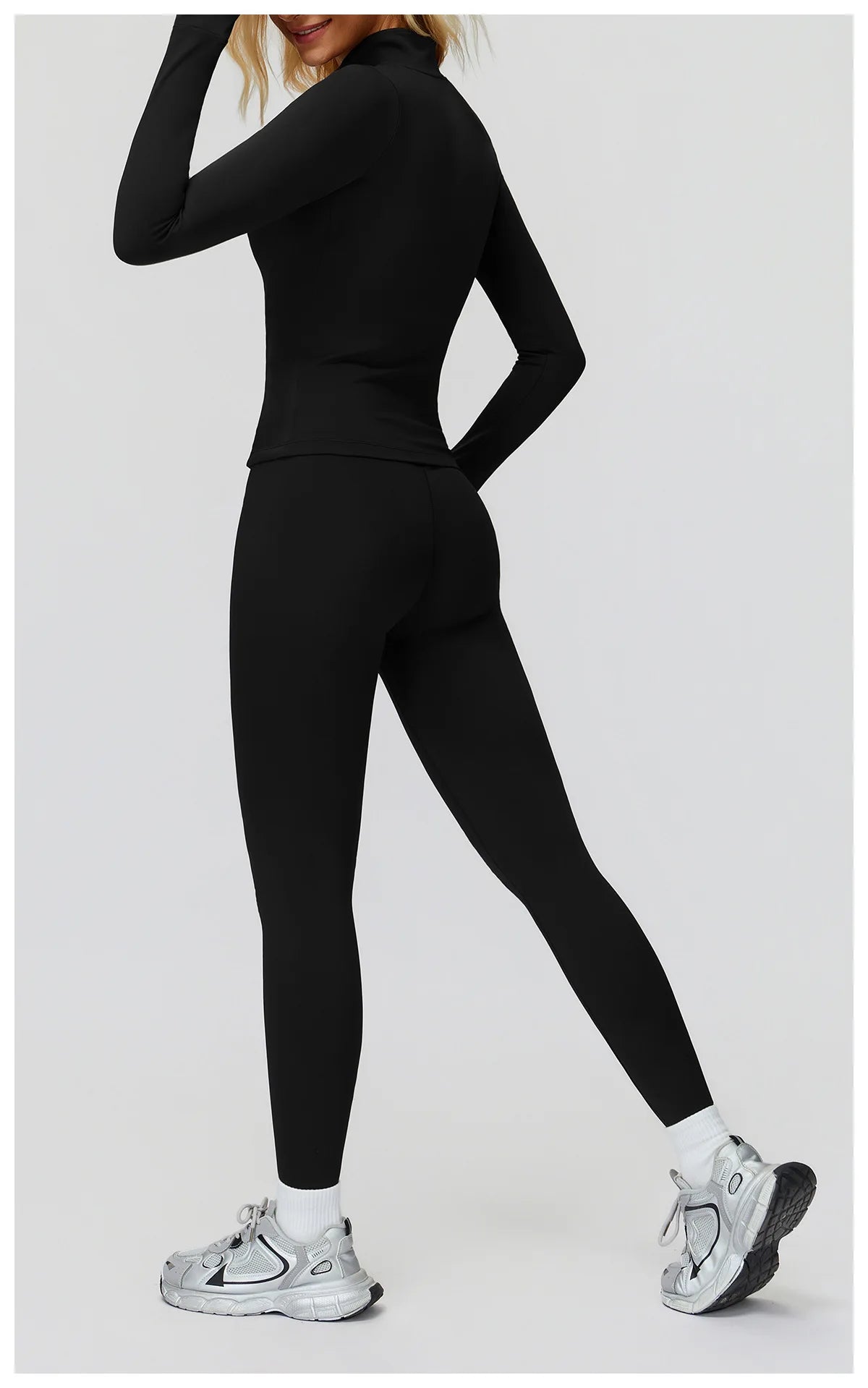 Zipper Long Sleeve Women Crop Tops Jacket Yoga T-shirts Solid Sports Top Running Shirts Sexy Quick Dry Fitness Gym Sport Wear