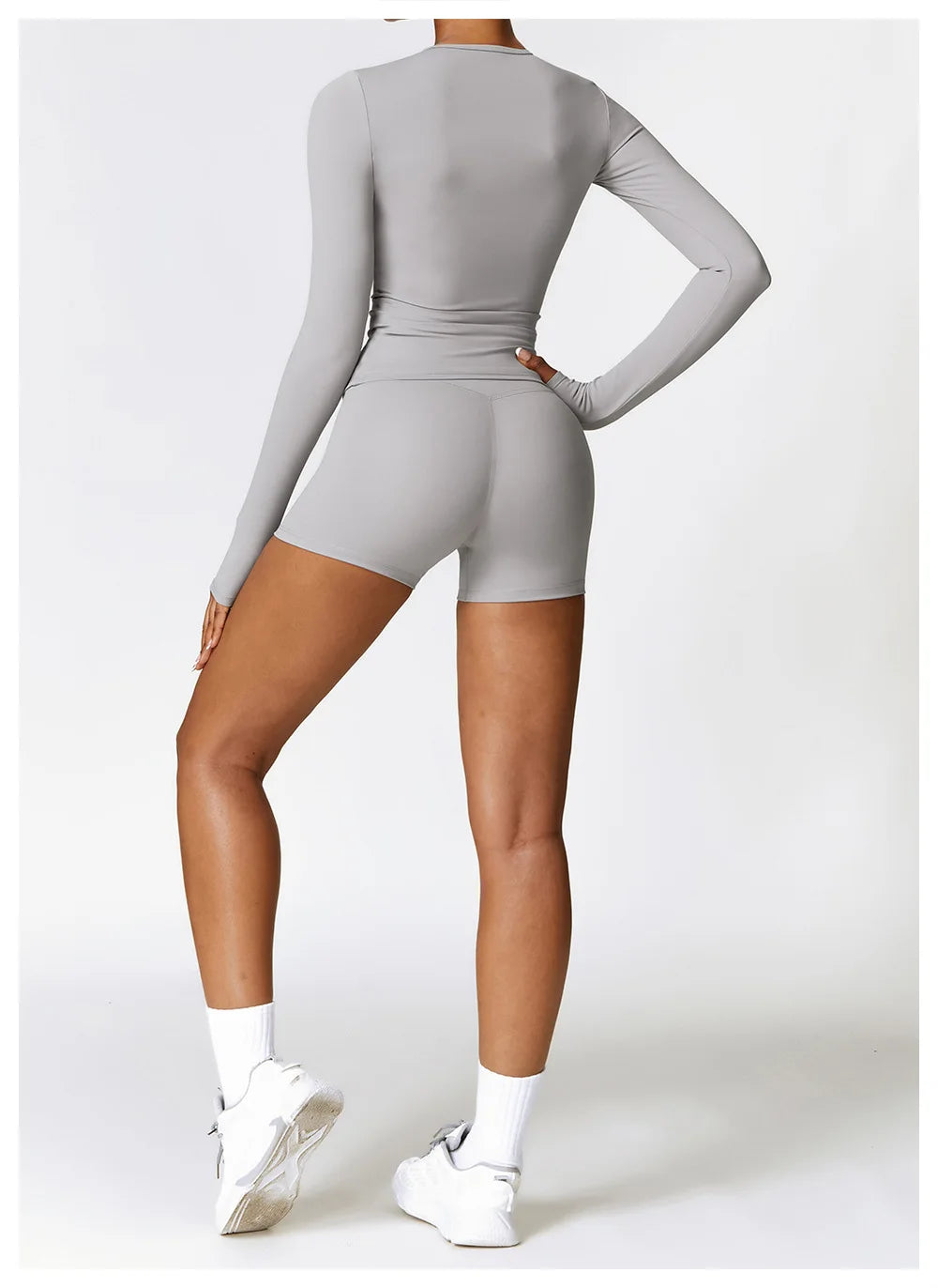Yoga T-shirts Solid Sports Top Women Long Sleeve Gym Workout Running Shirts Sexy Exposed Navel Quick Dry Fitness Gym Sport Wear