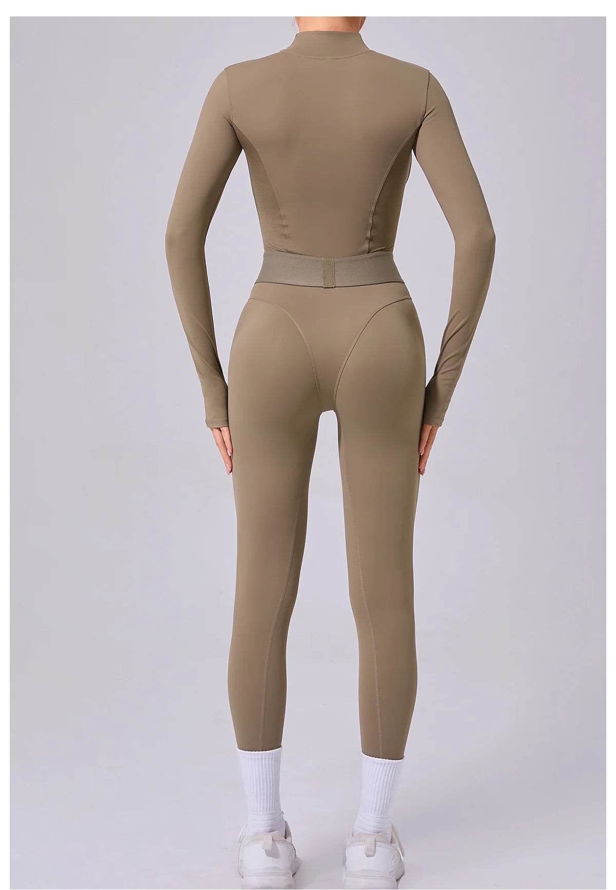 Women Tracksuit Yoga Set One-piece Suit Female Rompers Quick Dry Yoga Clothing Workout Bodysuits Sports Jumpsuit Long Sleeved