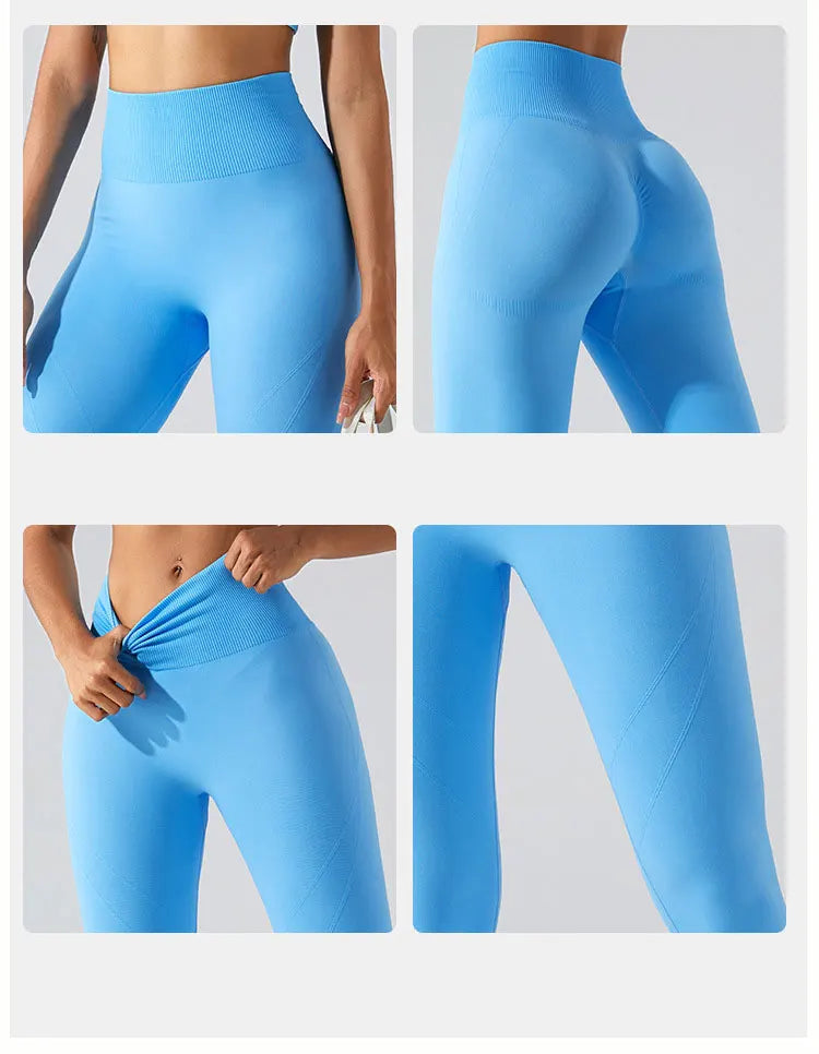 Women Seamless Tights Sports Leggings High Waist Fitness Leggings Push Up Yoga Leggings Gym Scrunch Butt Sports Workout Pants