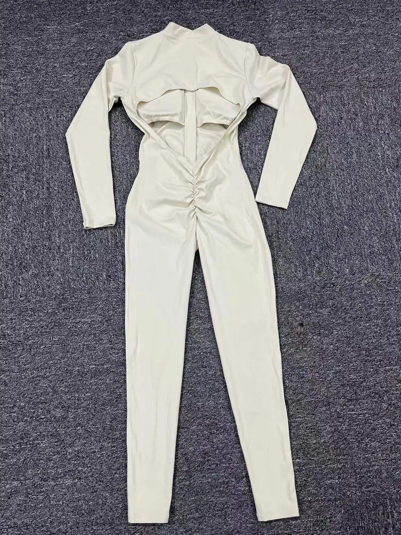 Backless Rompers Yoga Long Sleeved Women's Sportswear Gym Zipper Jumpsuits Workout Bodysuit Fitness One-piece Skin-tight Garment