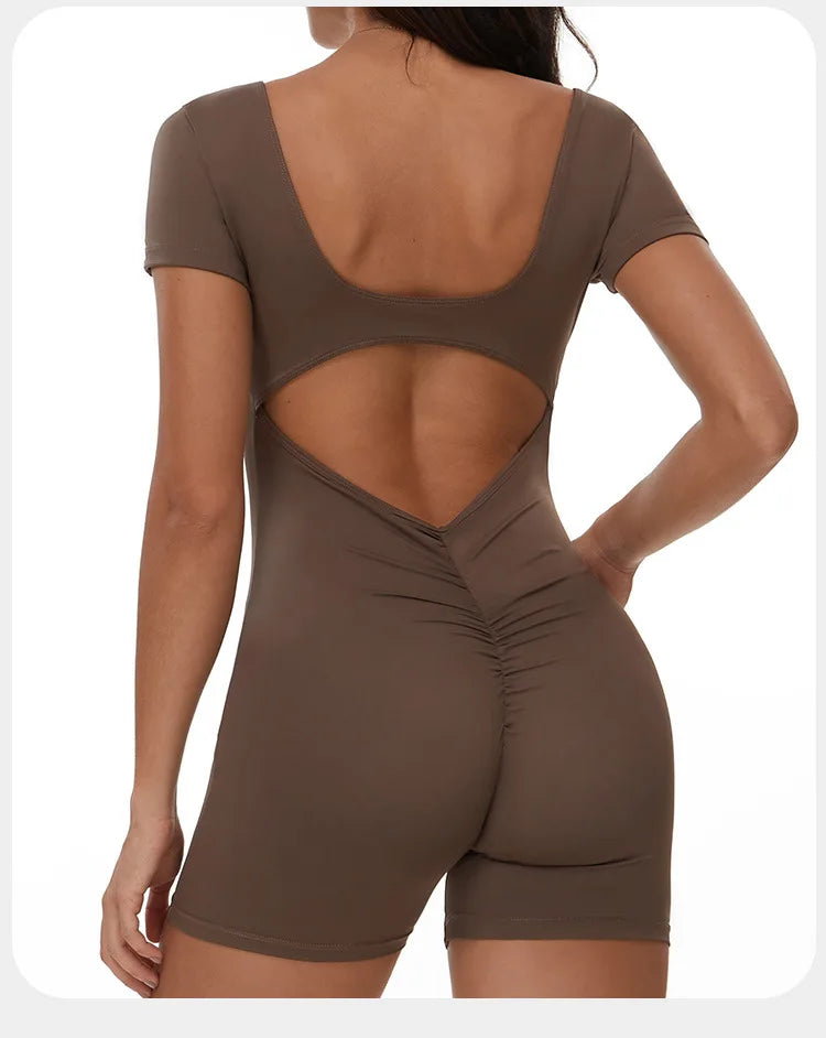Yoga Jumpsuit Sexy Back V Rompers Gym Set Women Training Yoga Suit Sportswear Women Sports Jumpsuit Fitness Workout Bodysuits