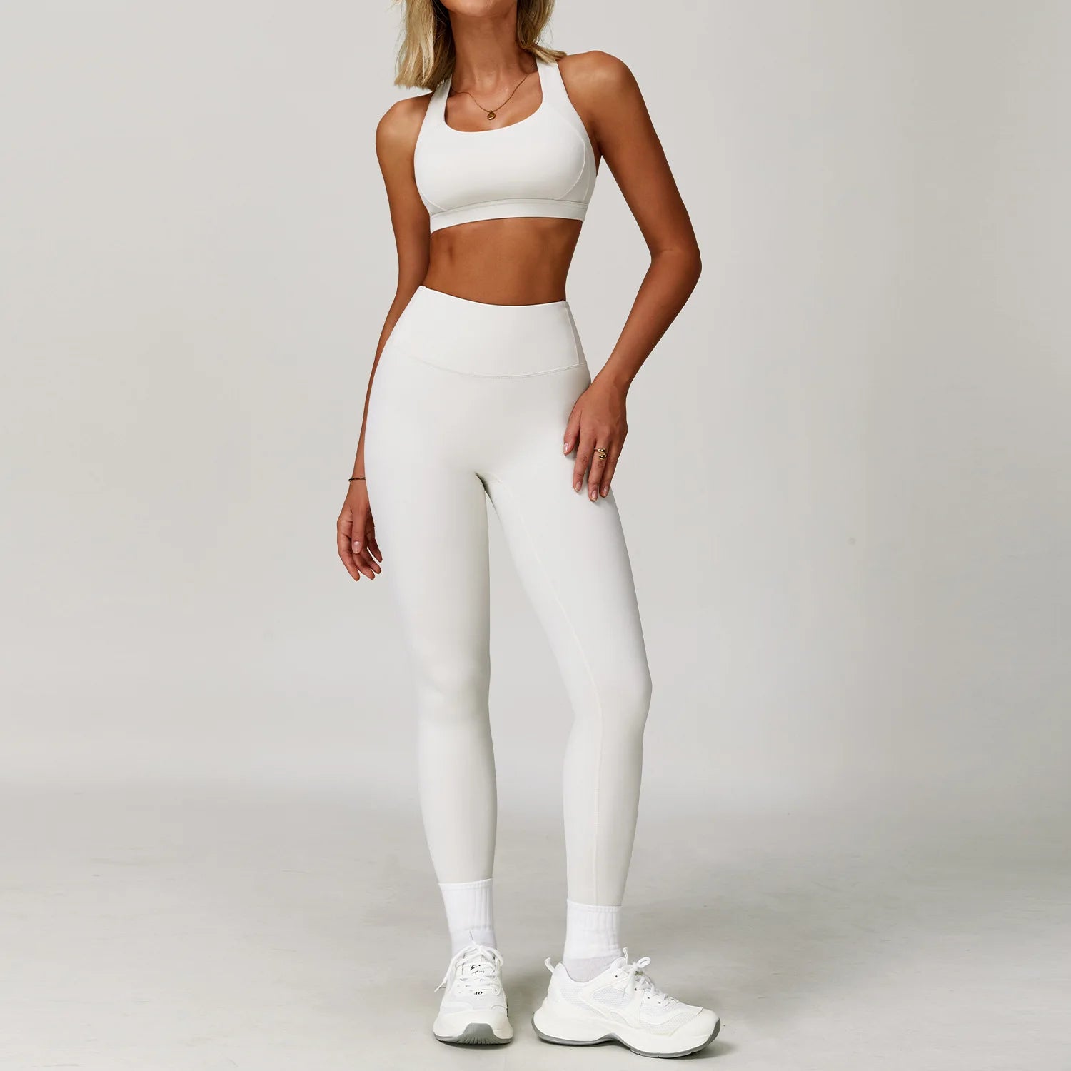 2PCS Women's Tracksuit Athletic Wear Yoga Set Workout Shorts Sportswear Gym Clothing High Waist Leggings Fitness Bra Sports Suit