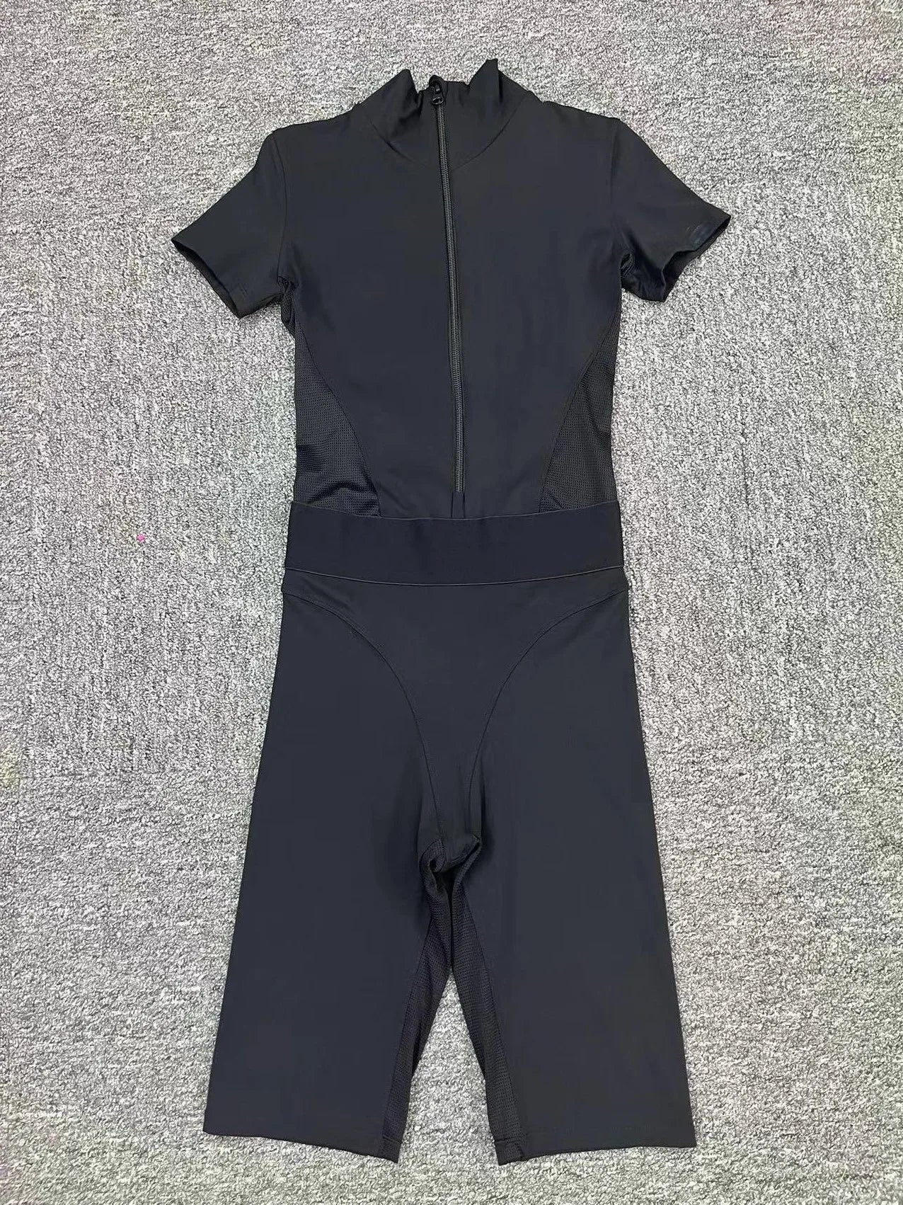 Women's Tracksuit Jumpsuits One-Piece Suit Zipper Short SleevesYoga Set Gym Push Up Workout Clothes Fitness Bodysuit Sportswear