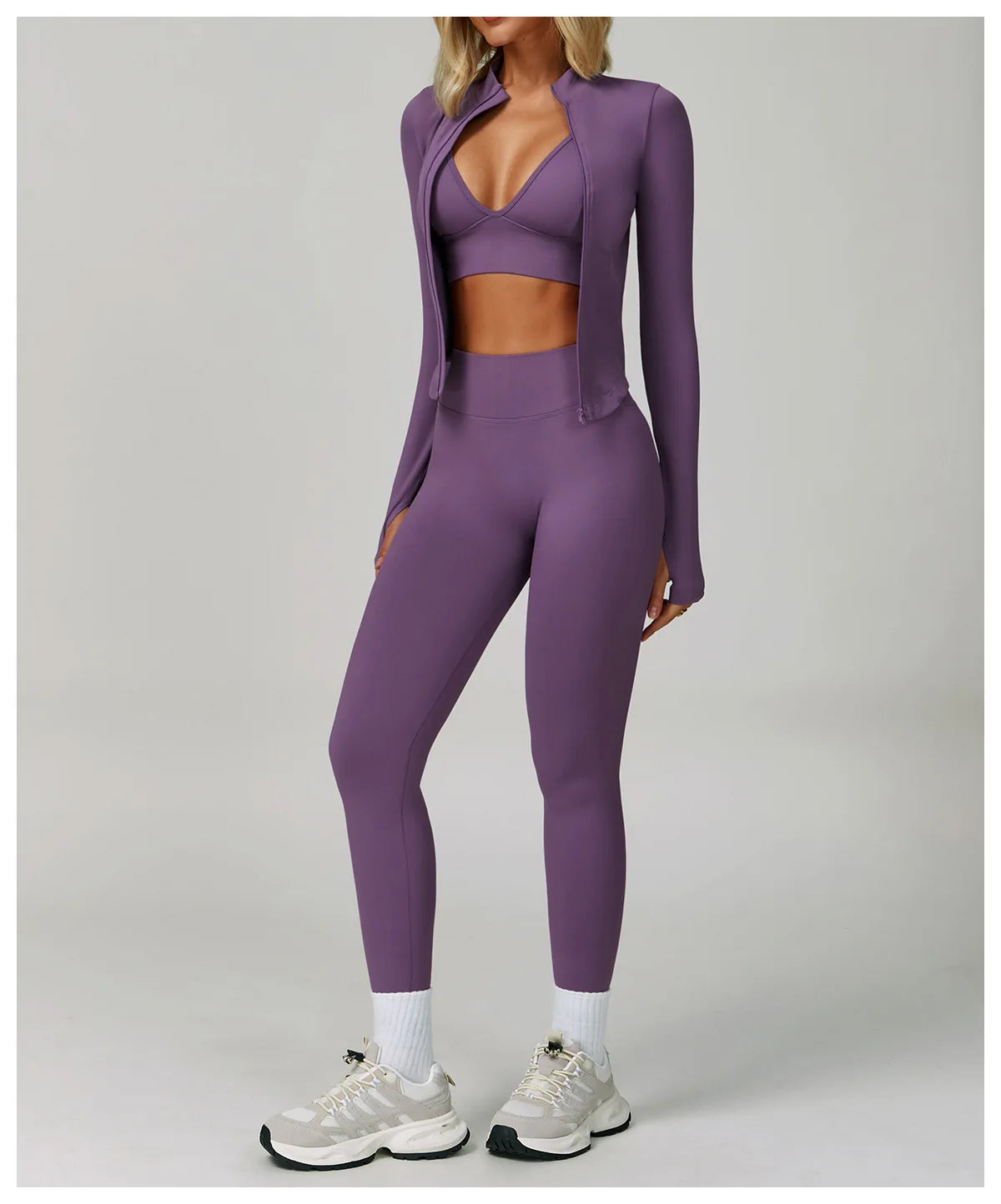 2/3PCS Yoga Suit Sports Set Women Tracksuit Gym Set Seamless Running Workout Set Push Up Long Sleeve Sports Jacket Yoga Clothing