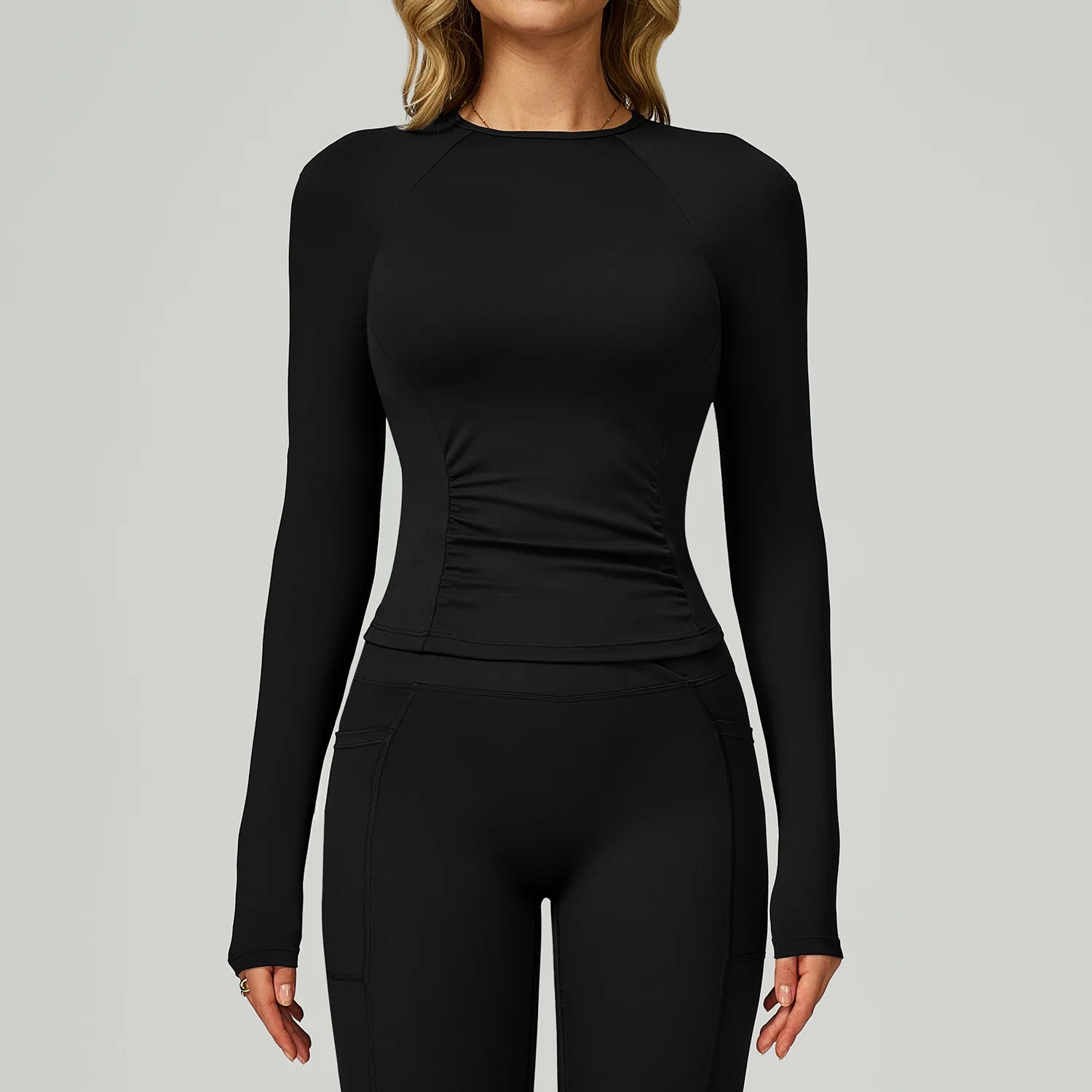 Women's Long Sleeve Top Yoga Shirts Running T-Shirt Workout Fitness Long Sleeve Gym Push Up Sports Top Sexy Training Crop Top