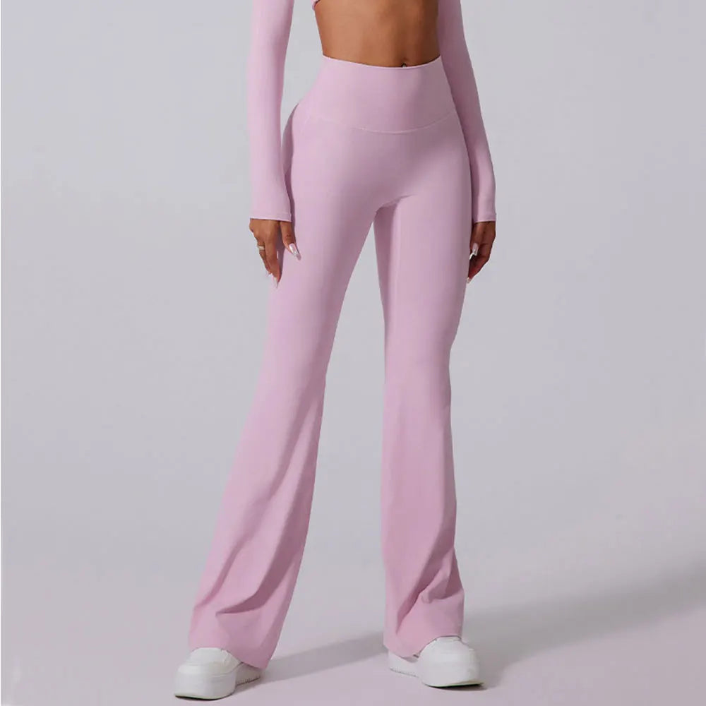 Women's High Waist Flared Leggings Gym Fitness Yoga Pants Workout Runing Sport Leggings Control Tummy Yoga Wide Leg Pants