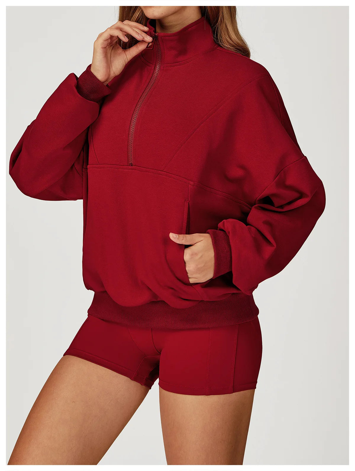 Winter Casual Hoodie Zipper Long Sleeved Women's Top Windproof and Warm Loose Hoodie Women's Outdoor Running Sportswear