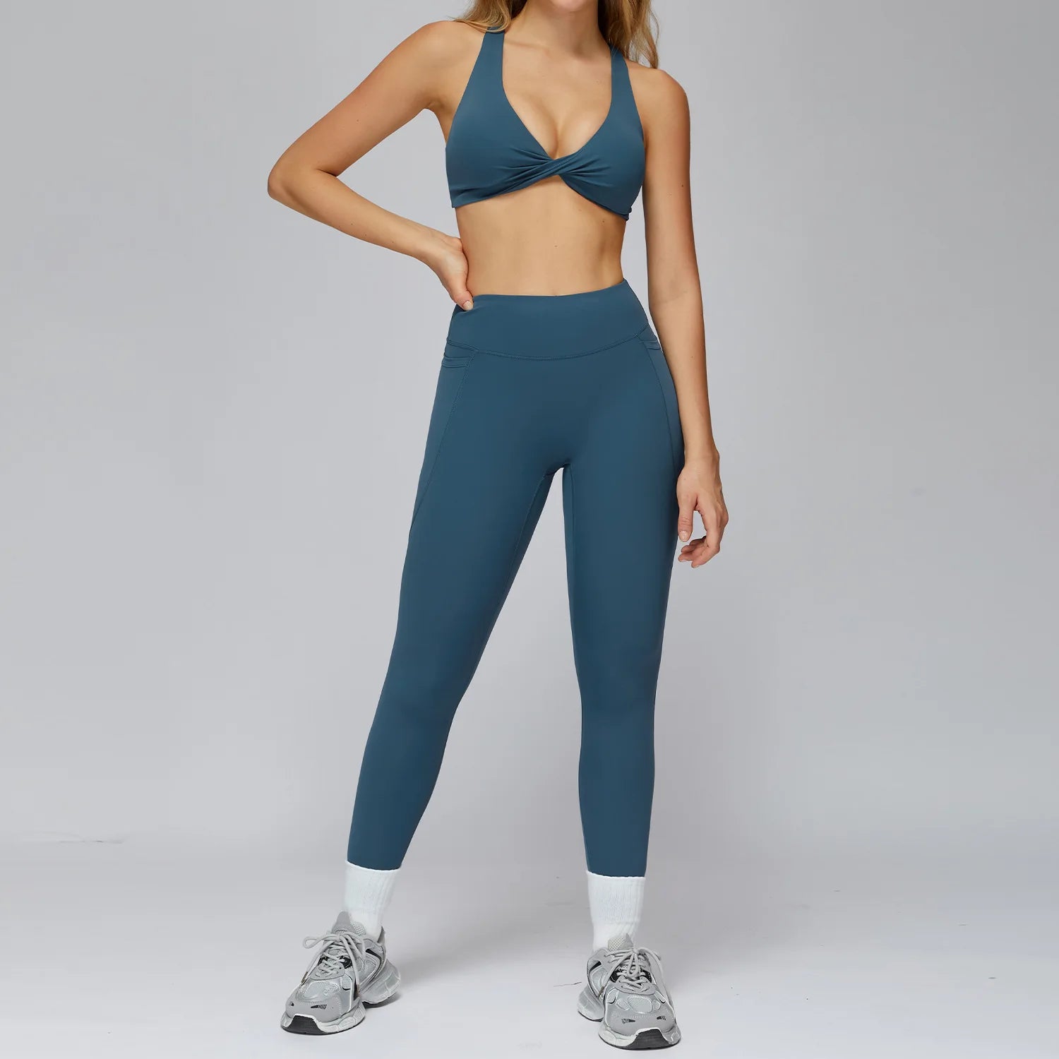 Sports Bra Women's Set 2PCS Professional Fitness Tank Top Bra Shockproof Running Leggings Yoga Suit Beautiful Back Bra Clothing