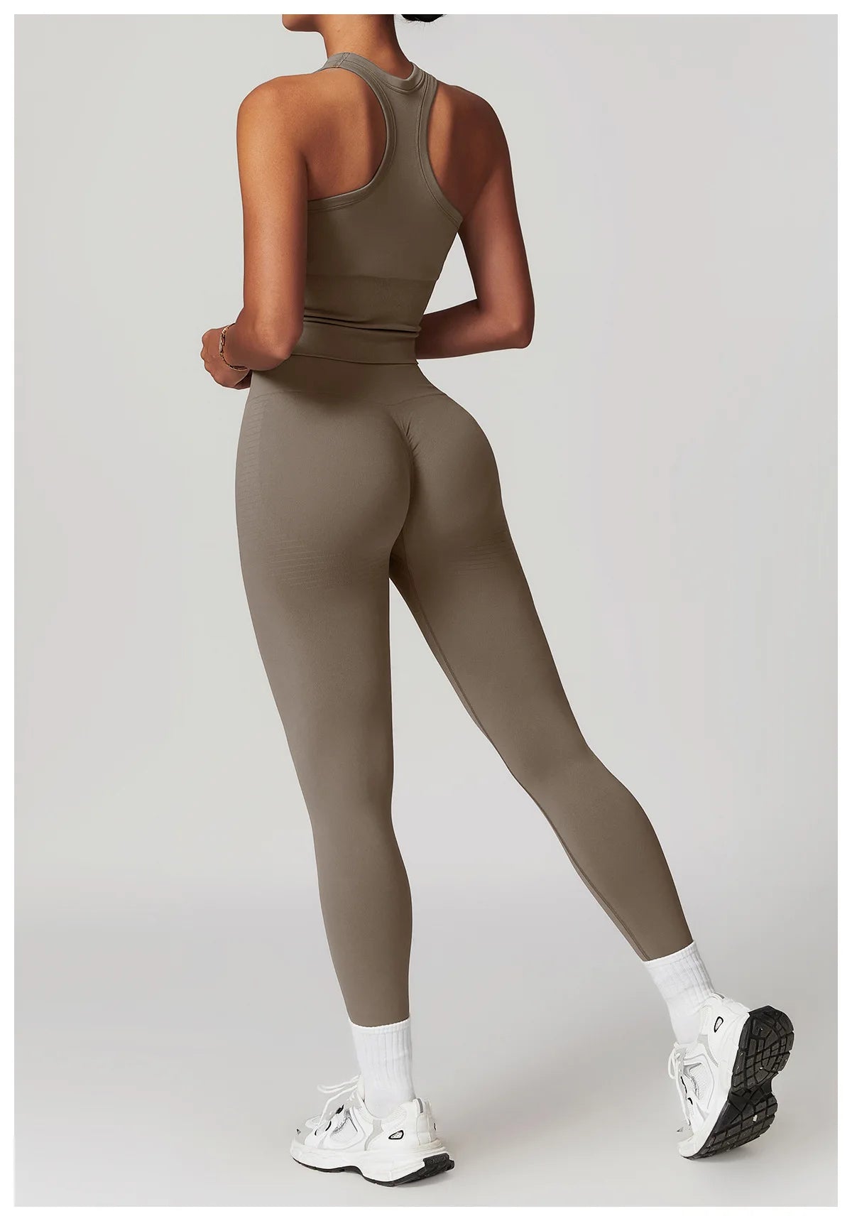 2PCS Seamless Women Tracksuit Yoga Set Workout Outfit Sportswear Gym Clothing Fitness Long Sleeve High Waist Legging Sports Suit