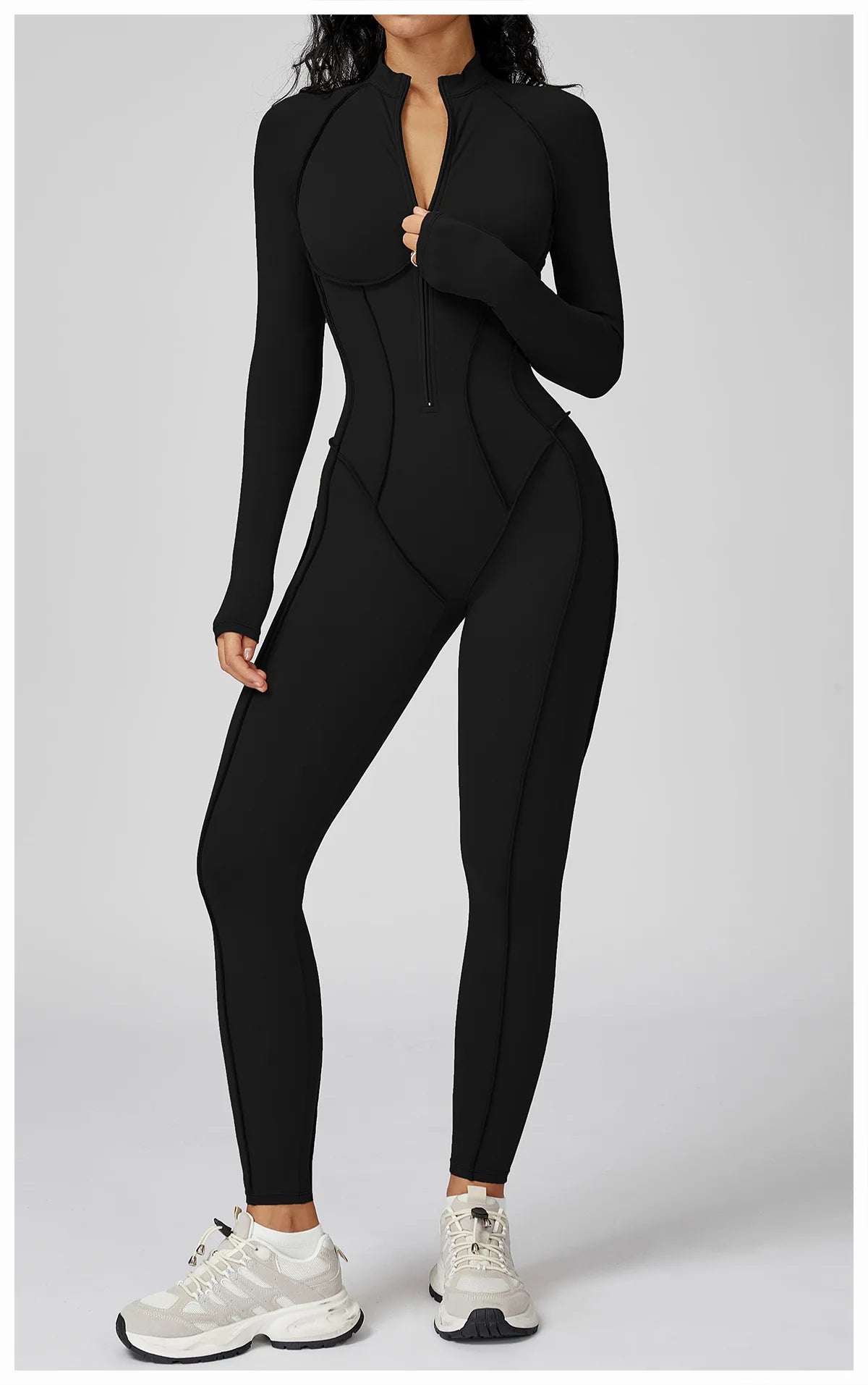 Women Sport Bodysuit Fitness Yoga Zipper Jumpsuit High Elasticity Outdoors Gym Tracksuits Workout Sports Sexy Jumpsuit Sportwear